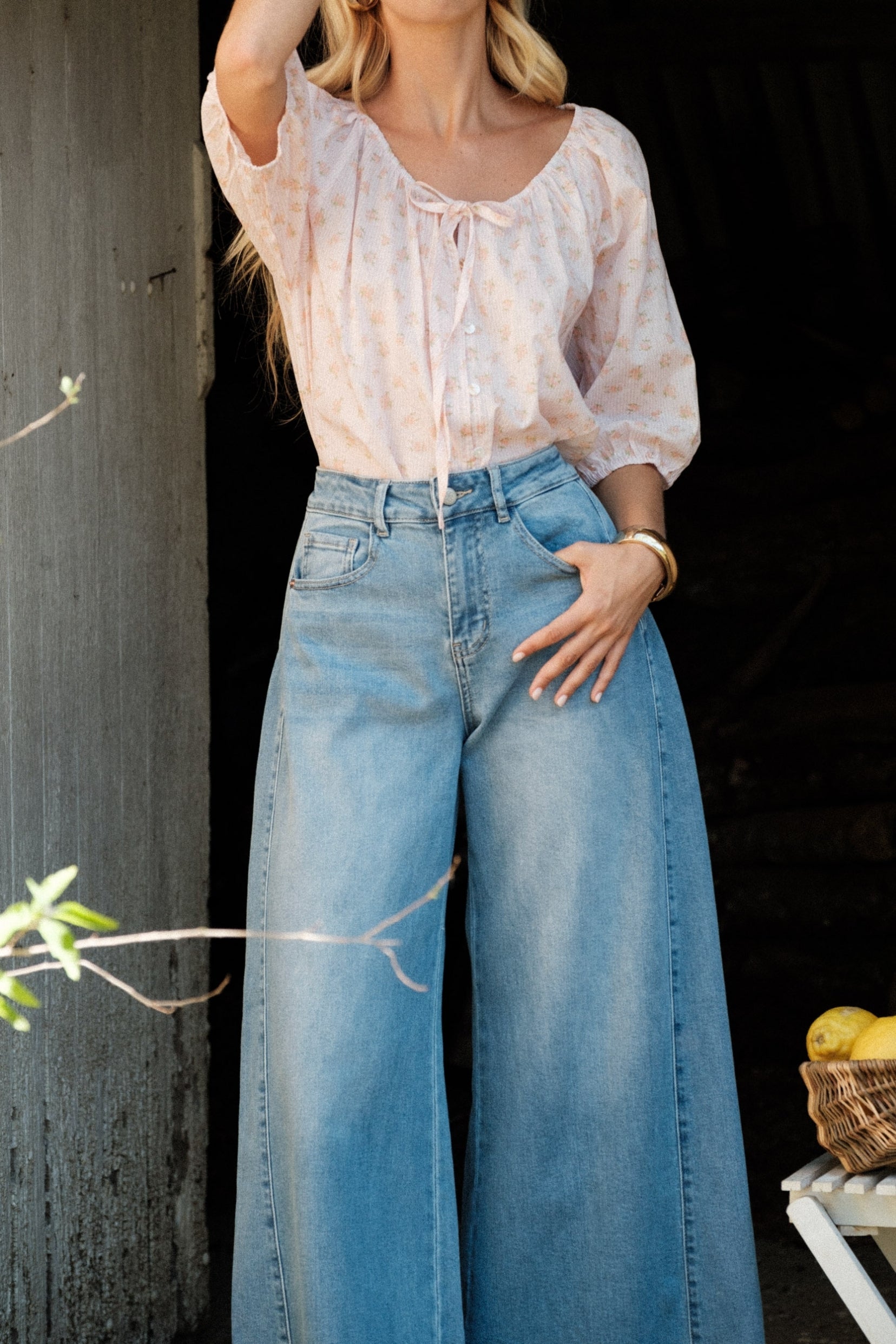 Maison Onado Loliette jean wide leg bleu extra-large