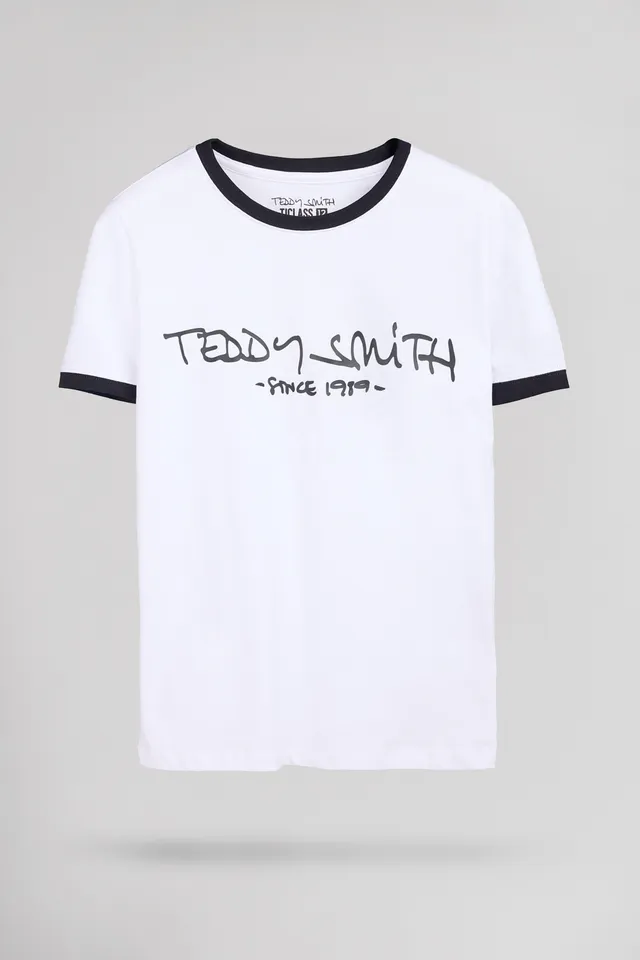 Teddy Smith Ticlass MC Jr Blanc t-shirt garçon coton
