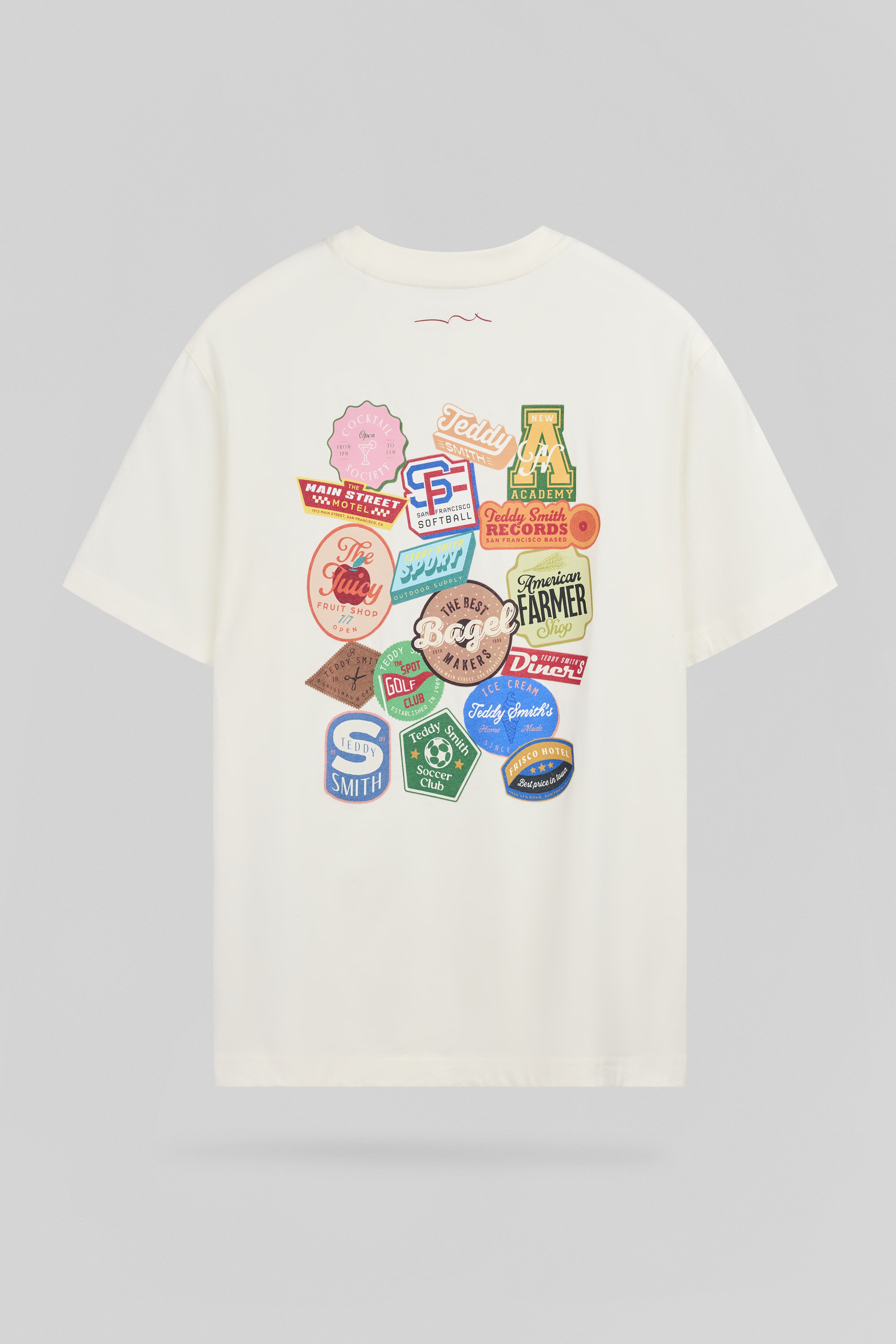 Teddy Smith T-Badges MC t-shirt ample middle white coton
