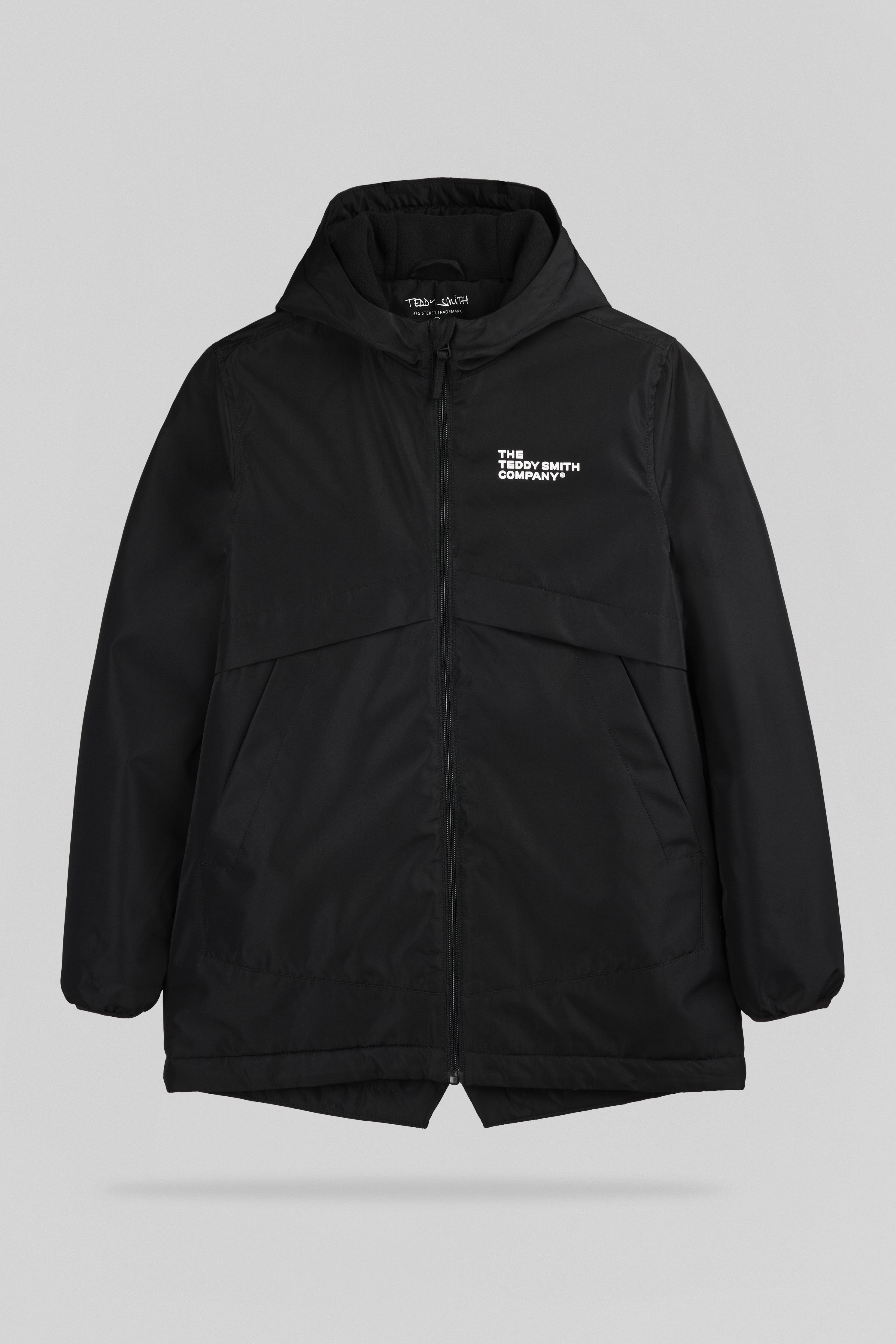 Teddy Smith P-Hanz JR parka garcon noir capuche polaire