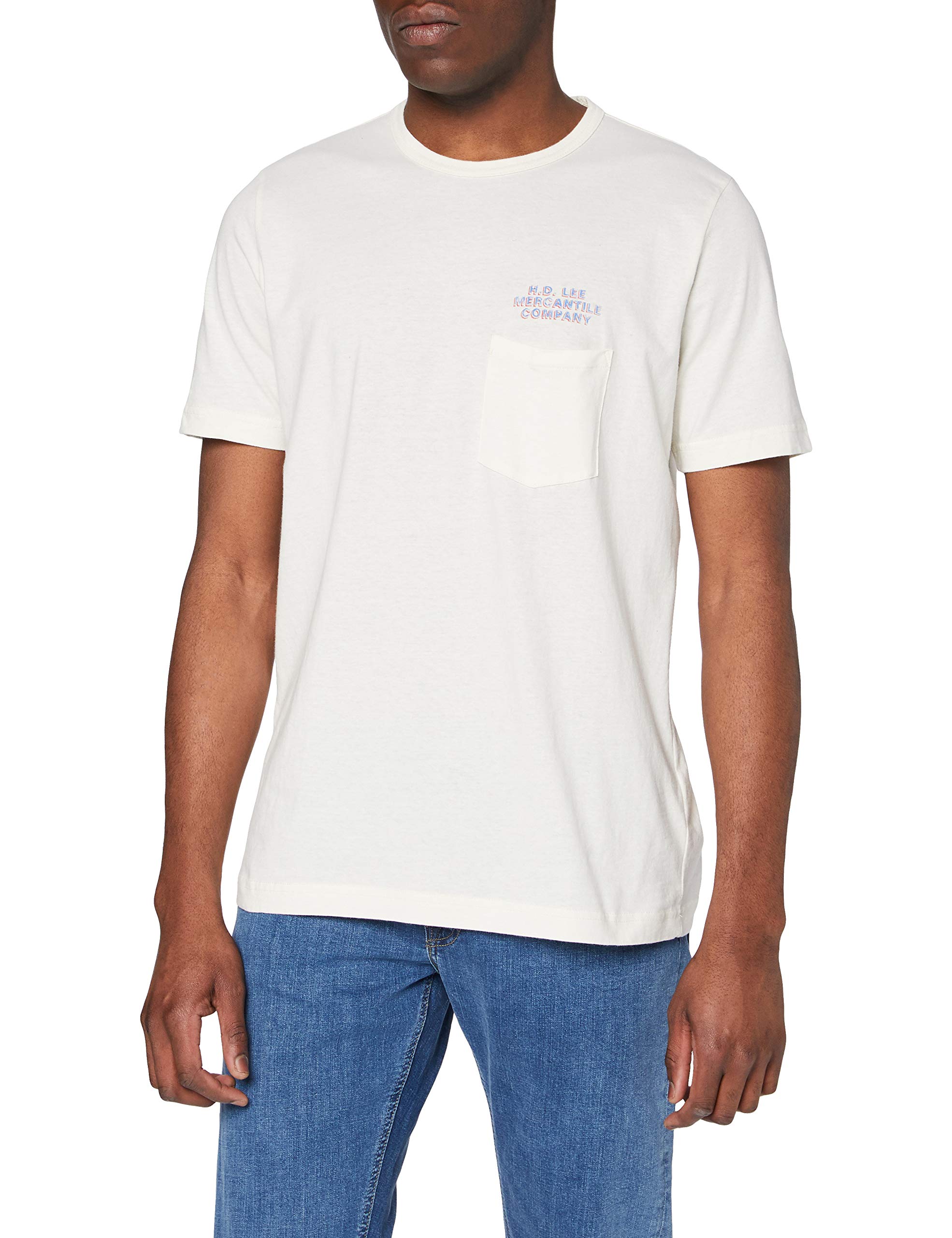 Lee Poster T-shirt Homme Écru Coupe Droite