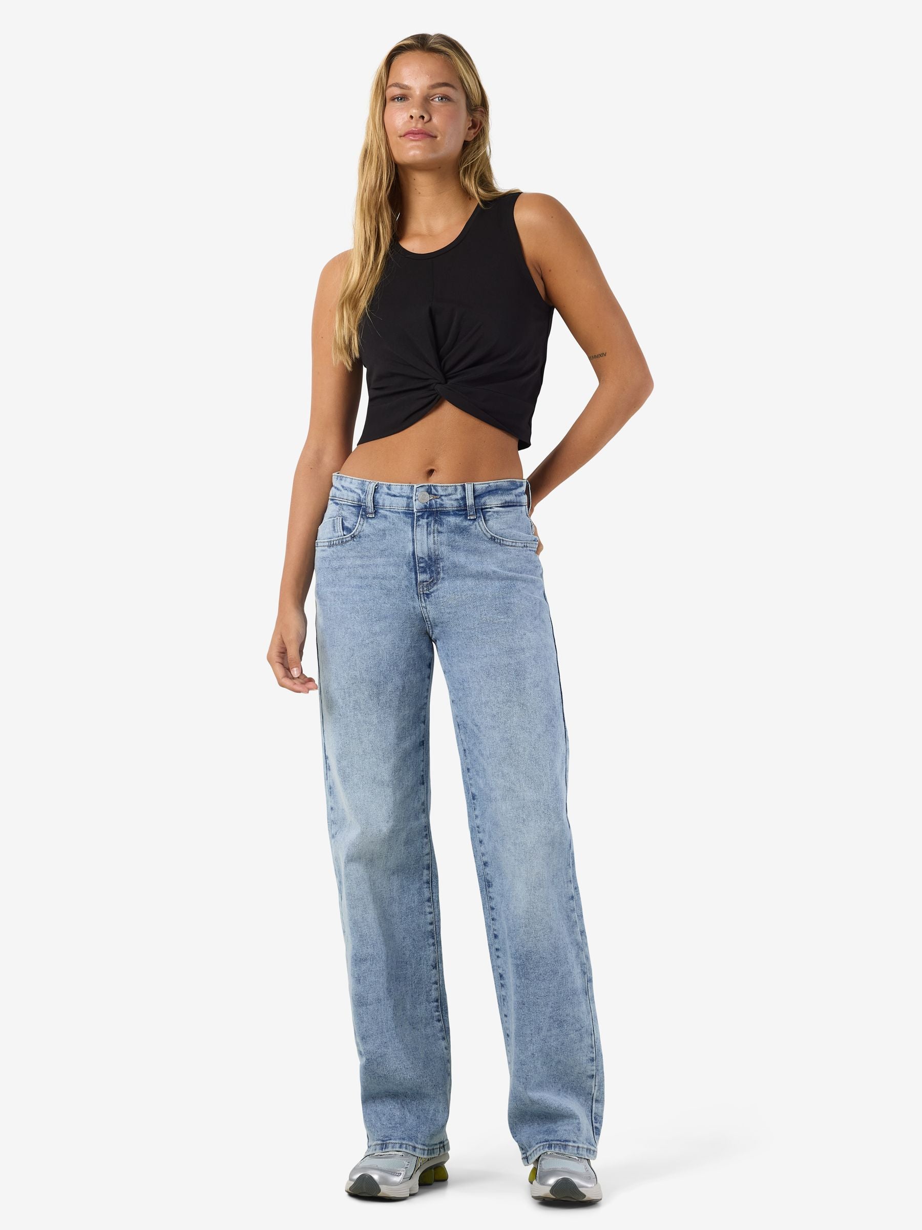 Noisy May crop top sans manches nœud coton