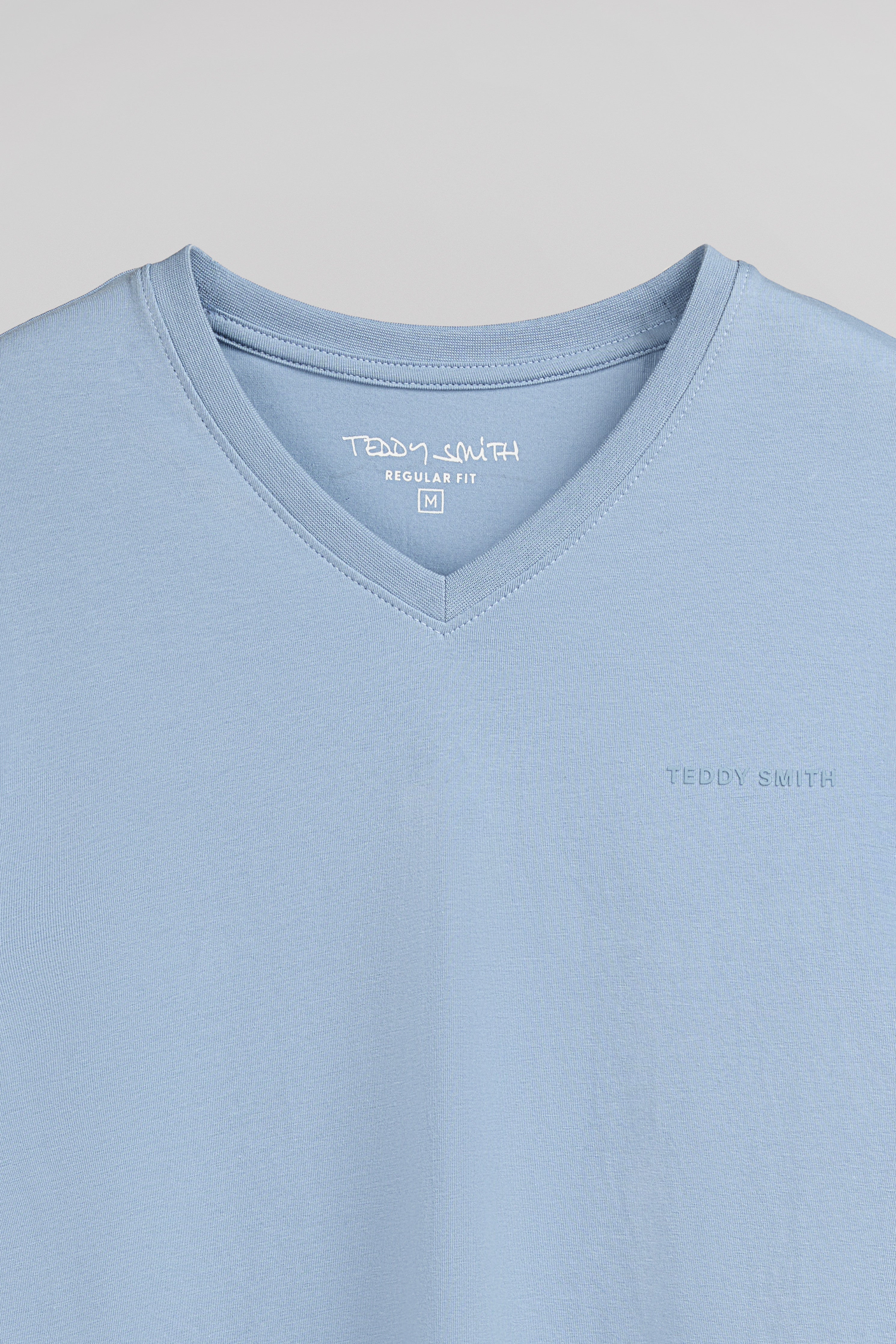 Teddy Smith Tawax 2 MC t-shirt col V homme bleu gris