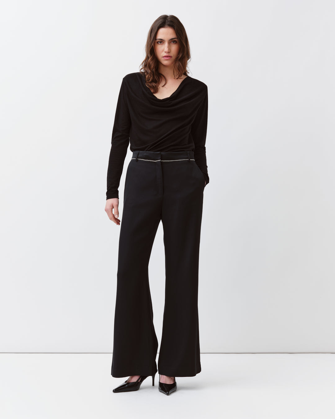 DIEGA PALEXIO pantalon large noir fluide
