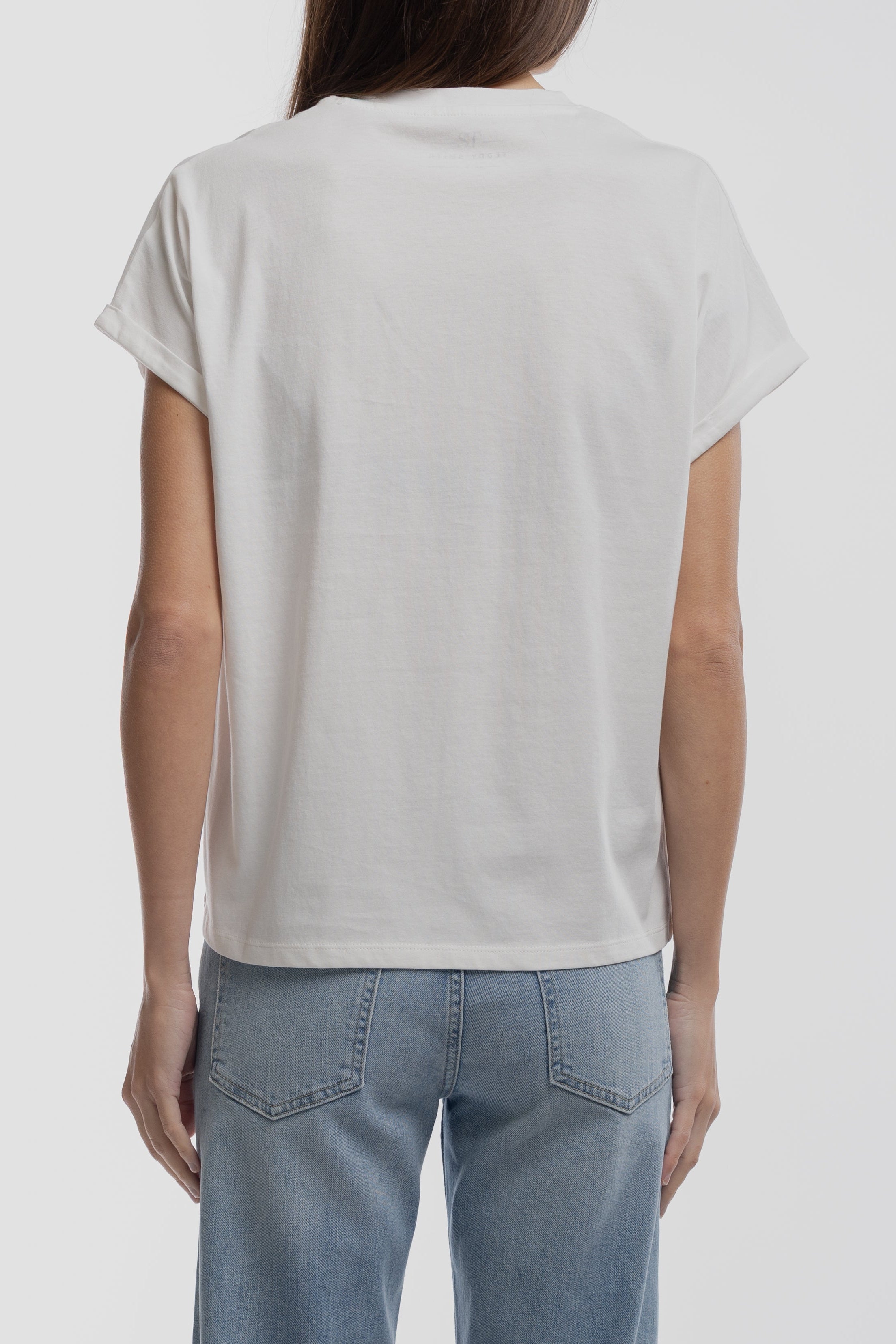 Teddy Smith T-Italia MC t-shirt oversize middle white coton