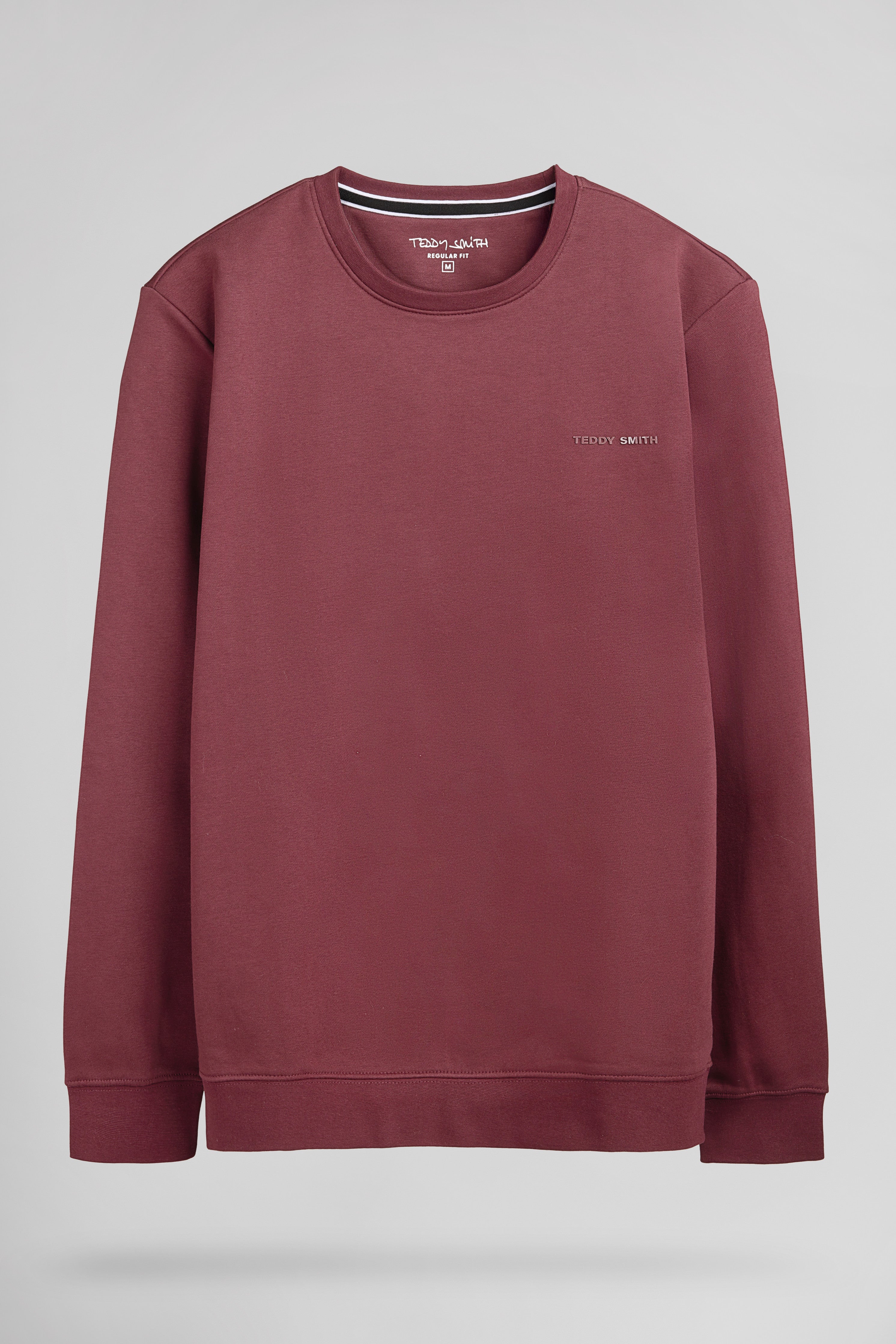Teddy Smith S-Nark sweat col rond framboise foncé homme
