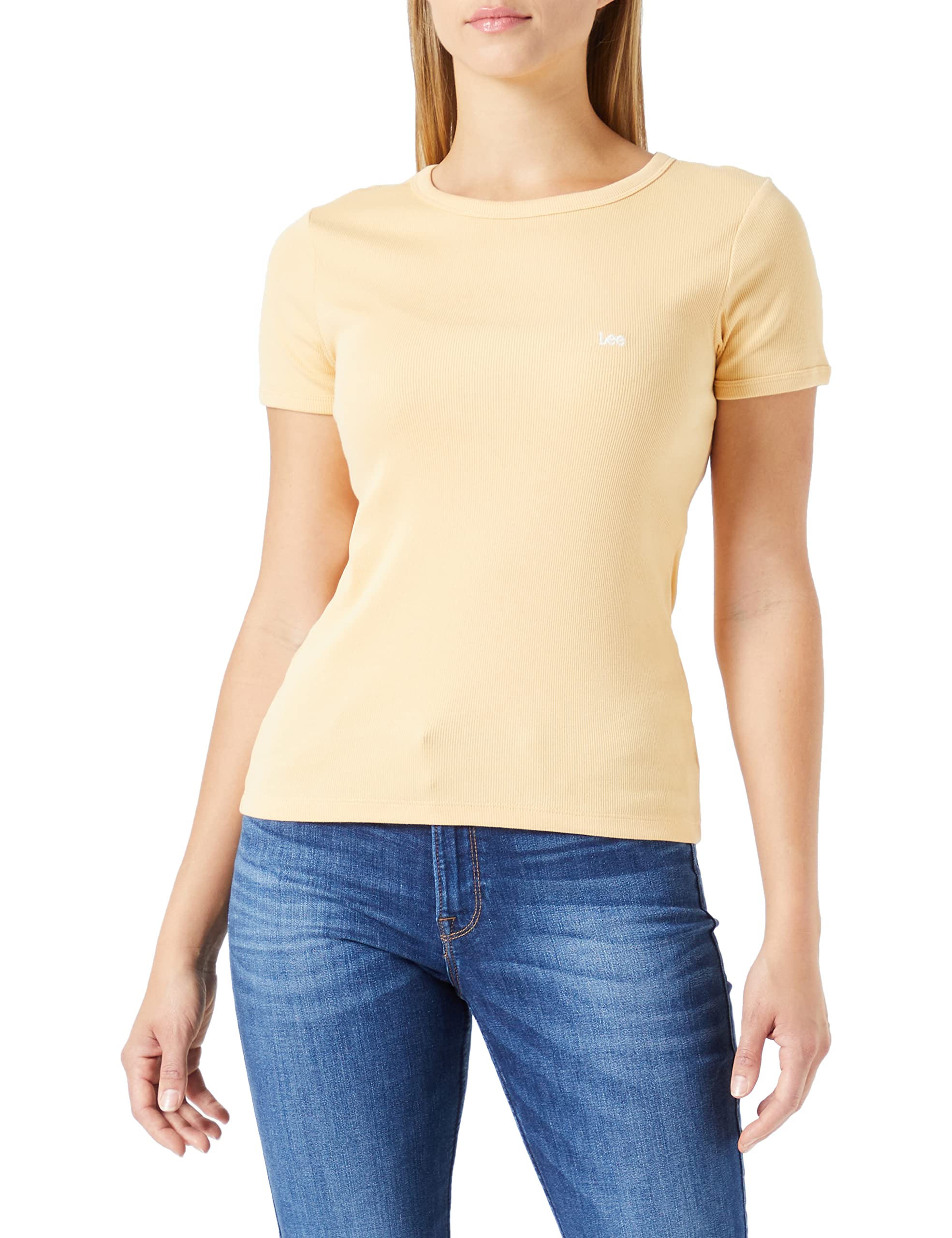 Lee Tea SS Rib t-shirt femme côtelé ajusté taille XL