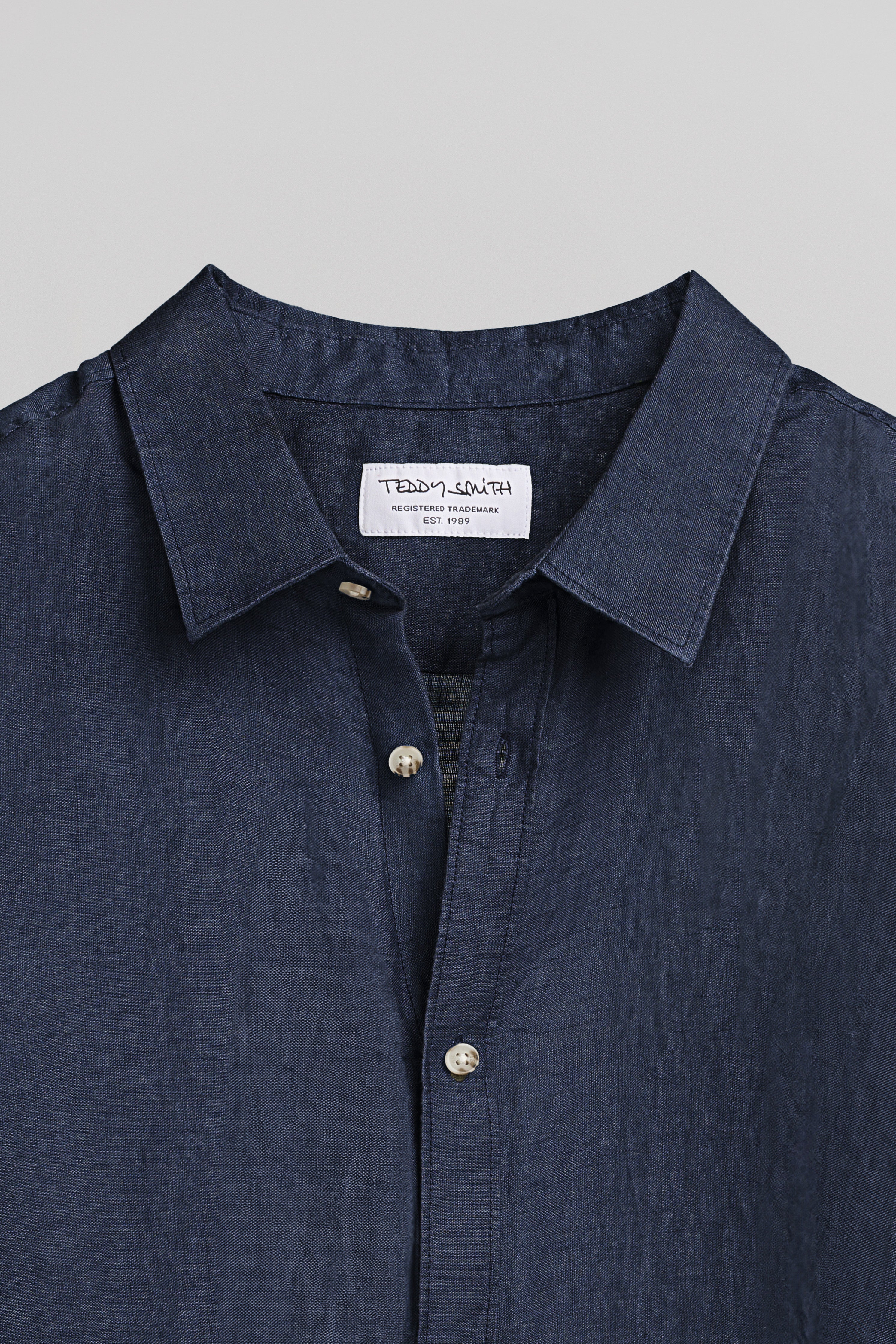 Teddy Smith C-Linen ML chemise lin droite dark navy