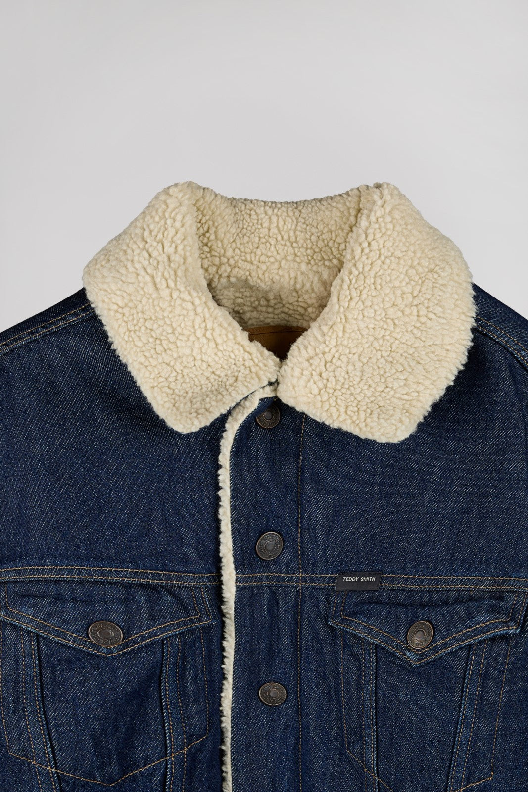 Teddy Smith Randall Sherpa veste denim homme col sherpa
