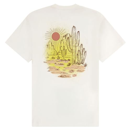 Lee Relaxed Graphic Tee t-shirt homme XL écru coton