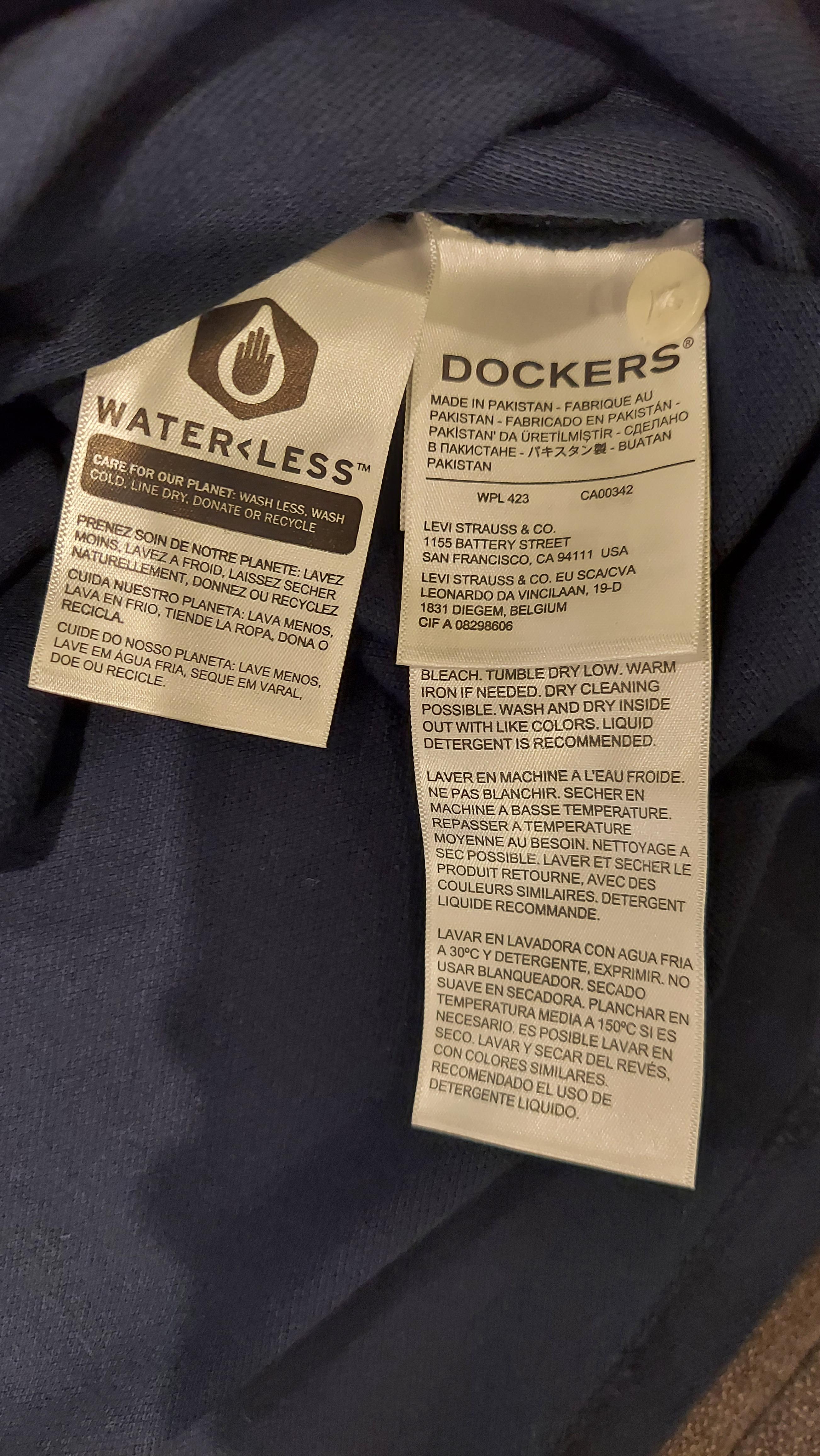 Dockers Pique Polo Slim Fit polo bleu piqué