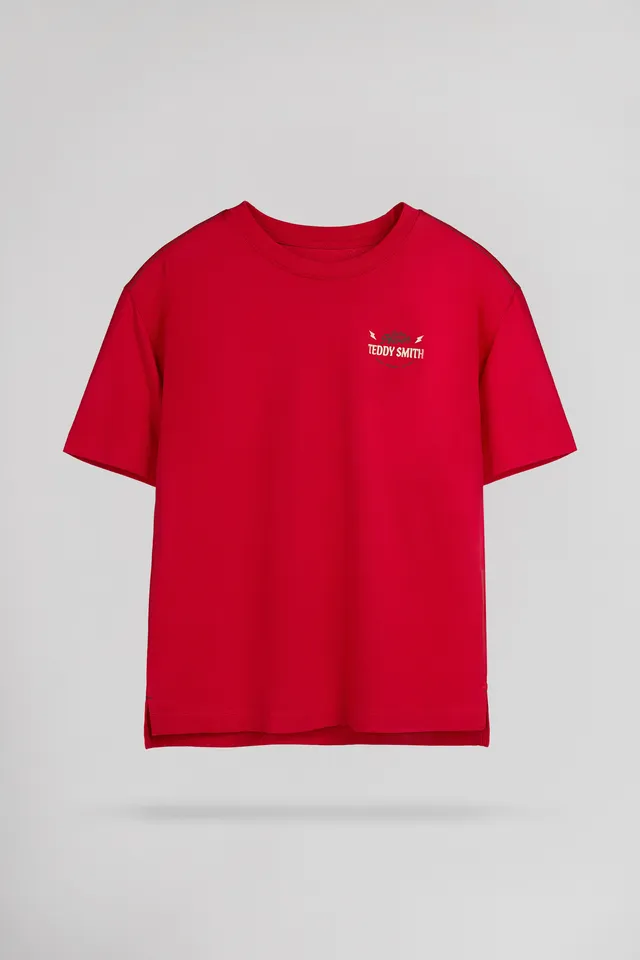 Teddy Smith T-Asha MC JR t-shirt rouge vif coton