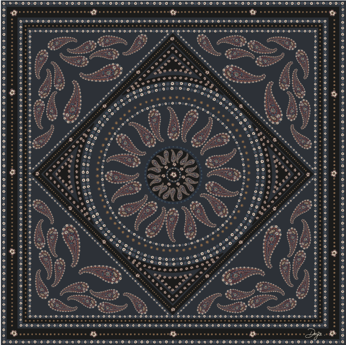 DIEGA FAREO foulard soie noir marine TU