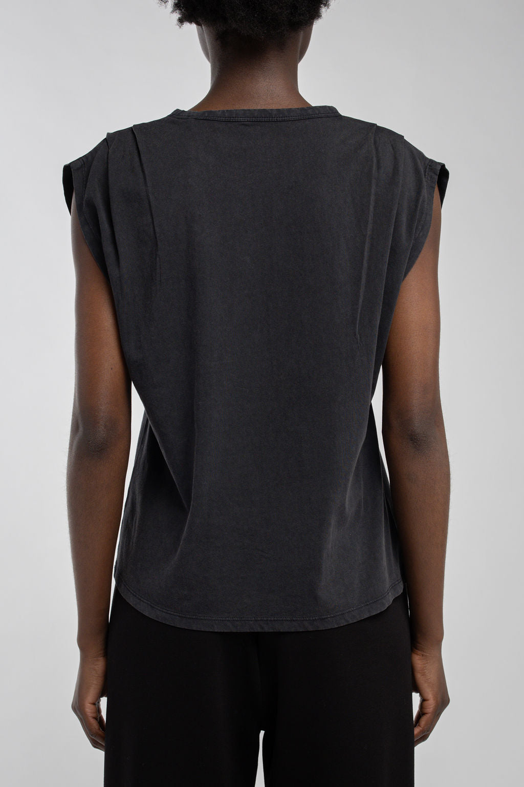 Teddy Smith T-Aimy T-shirt col rond femme noir drapé épaules