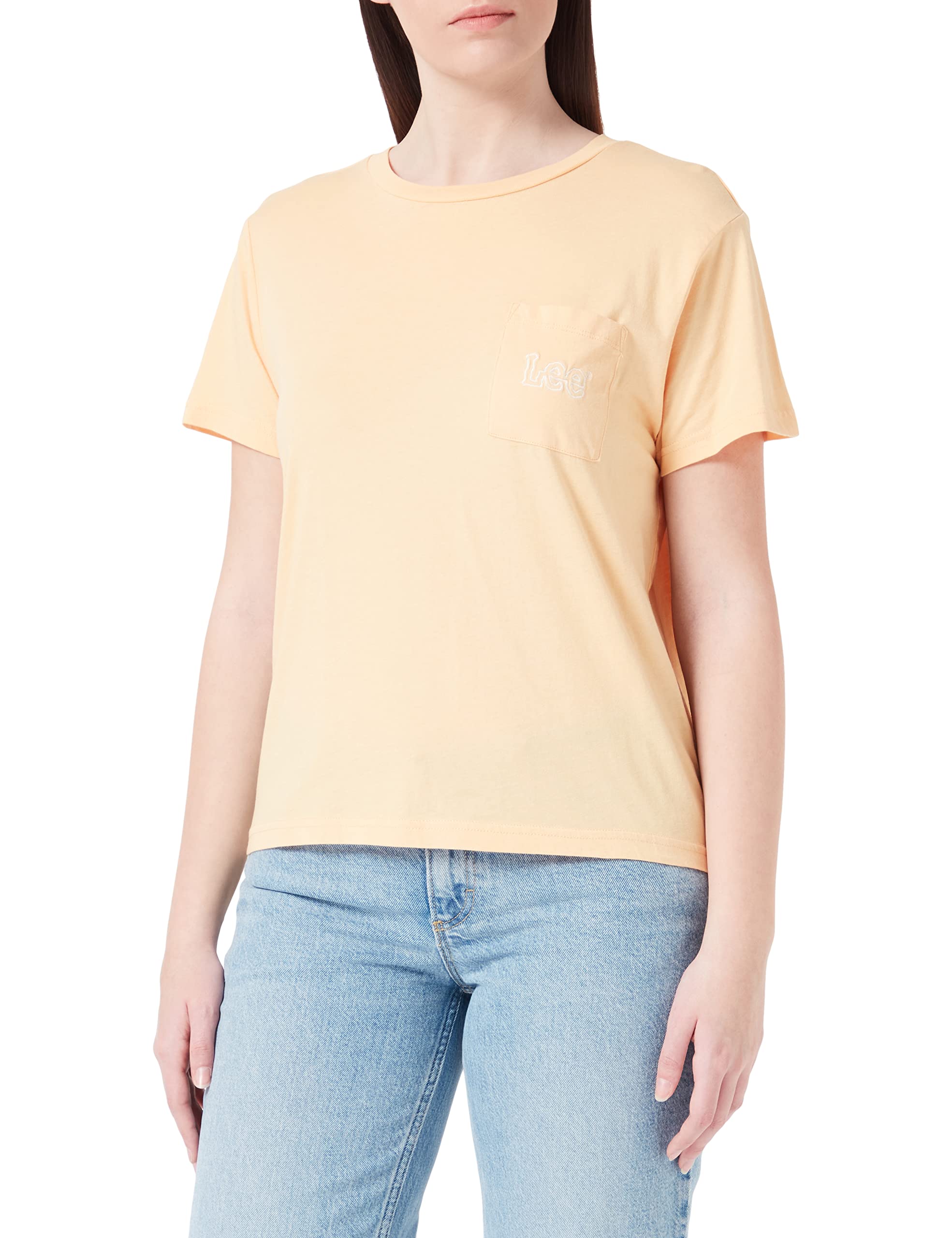 Lee Pocket Tee t-shirt femme S jaune doré coton