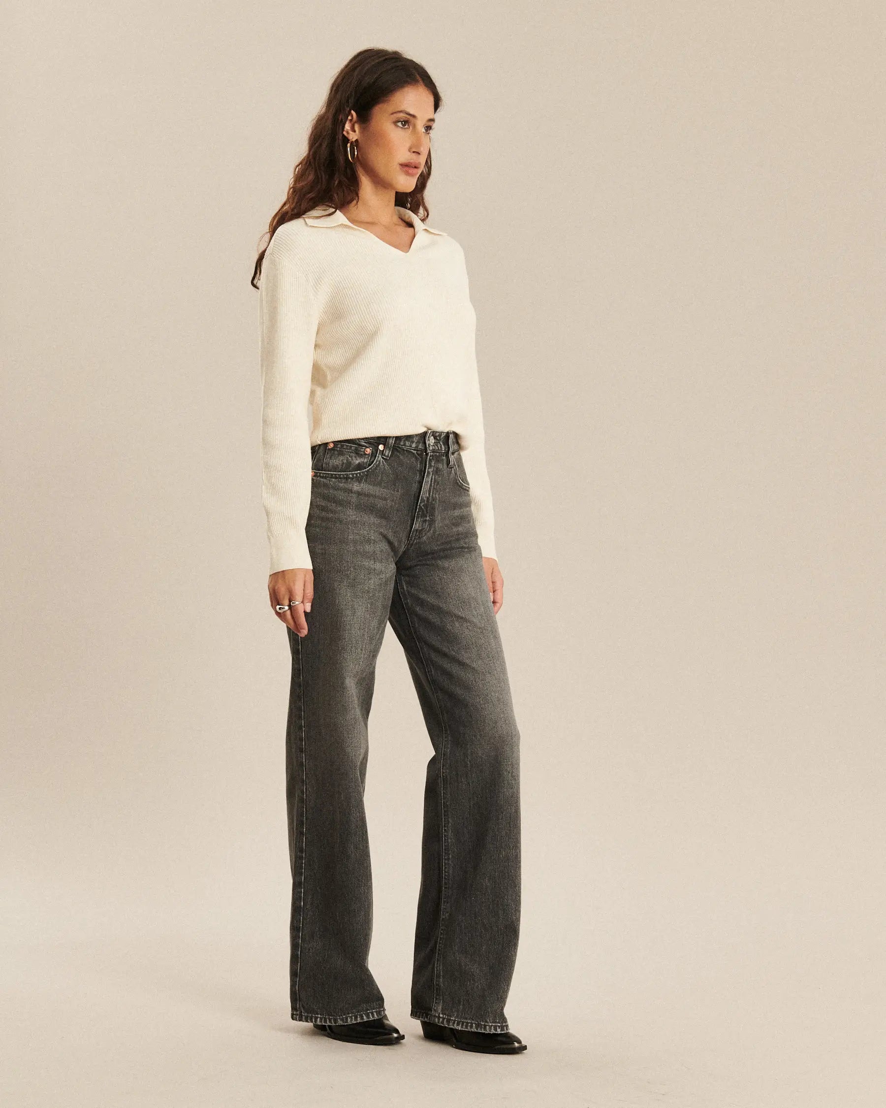 Labdip Joie jean large gris cendré 100% coton 13 oz