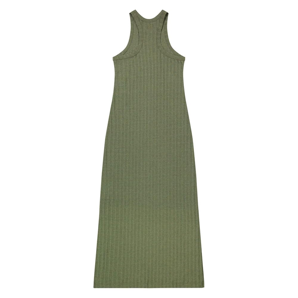 Lee Rib Tank Dress robe slim olive chiné coton