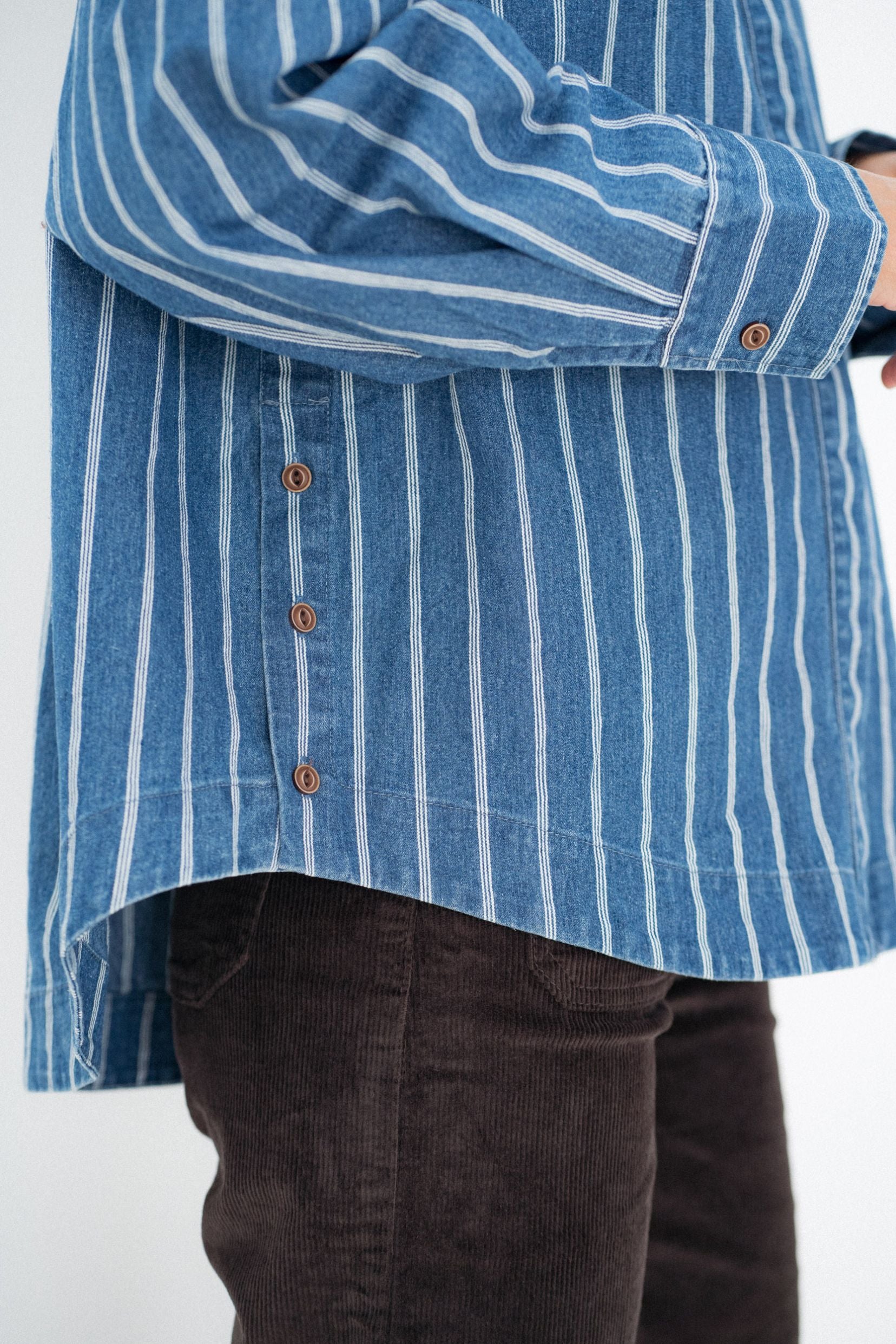 Maison Onado Judith chemise denim rayé oversize