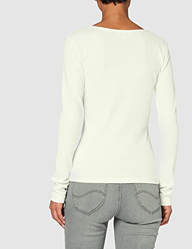 Lee Ribbed Henley t-shirt femme blanc côtelé