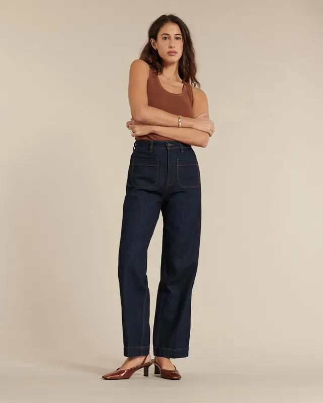 Labdip Samuel jean taille haute brut coton