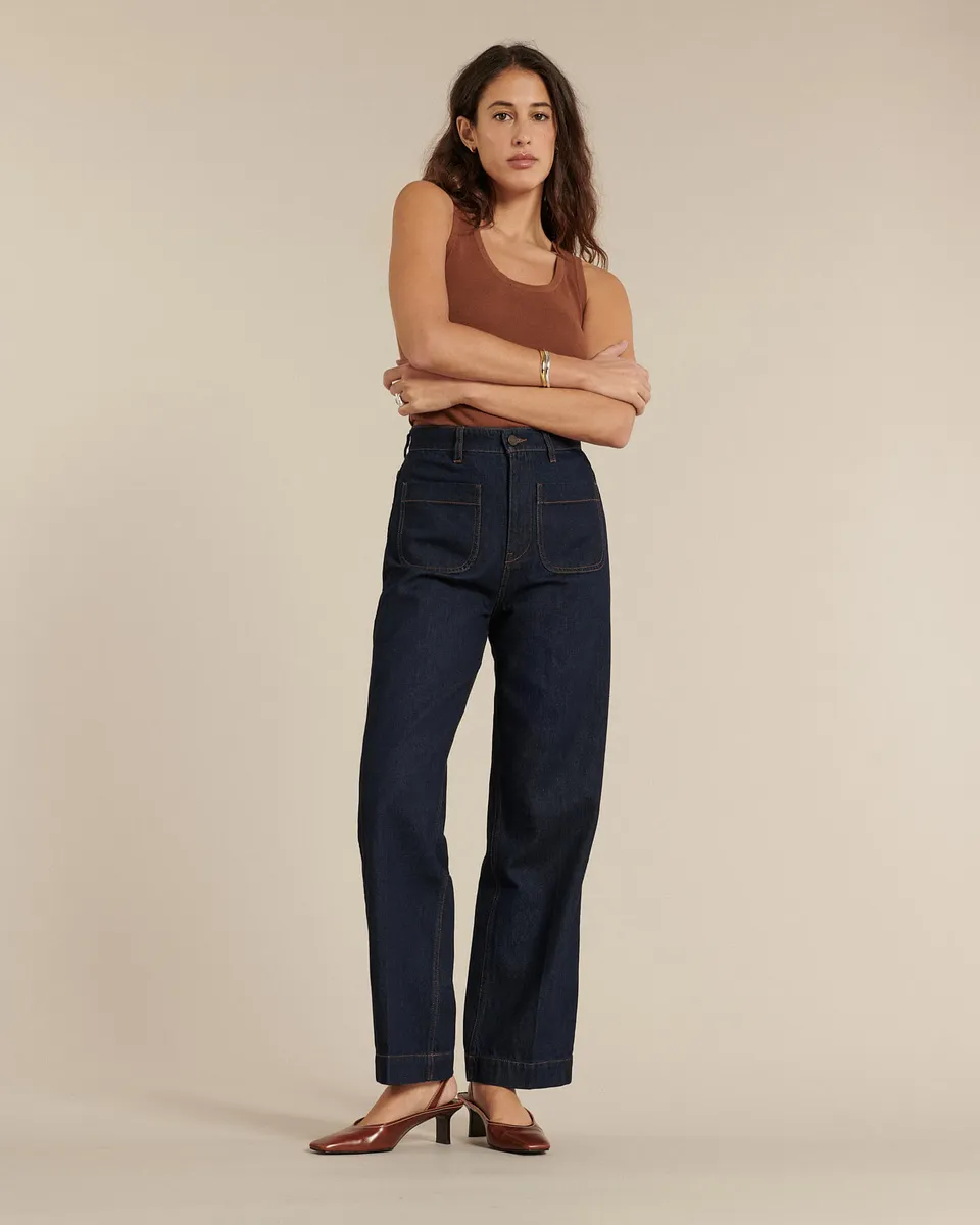 Labdip Samuel jean taille haute brut coton