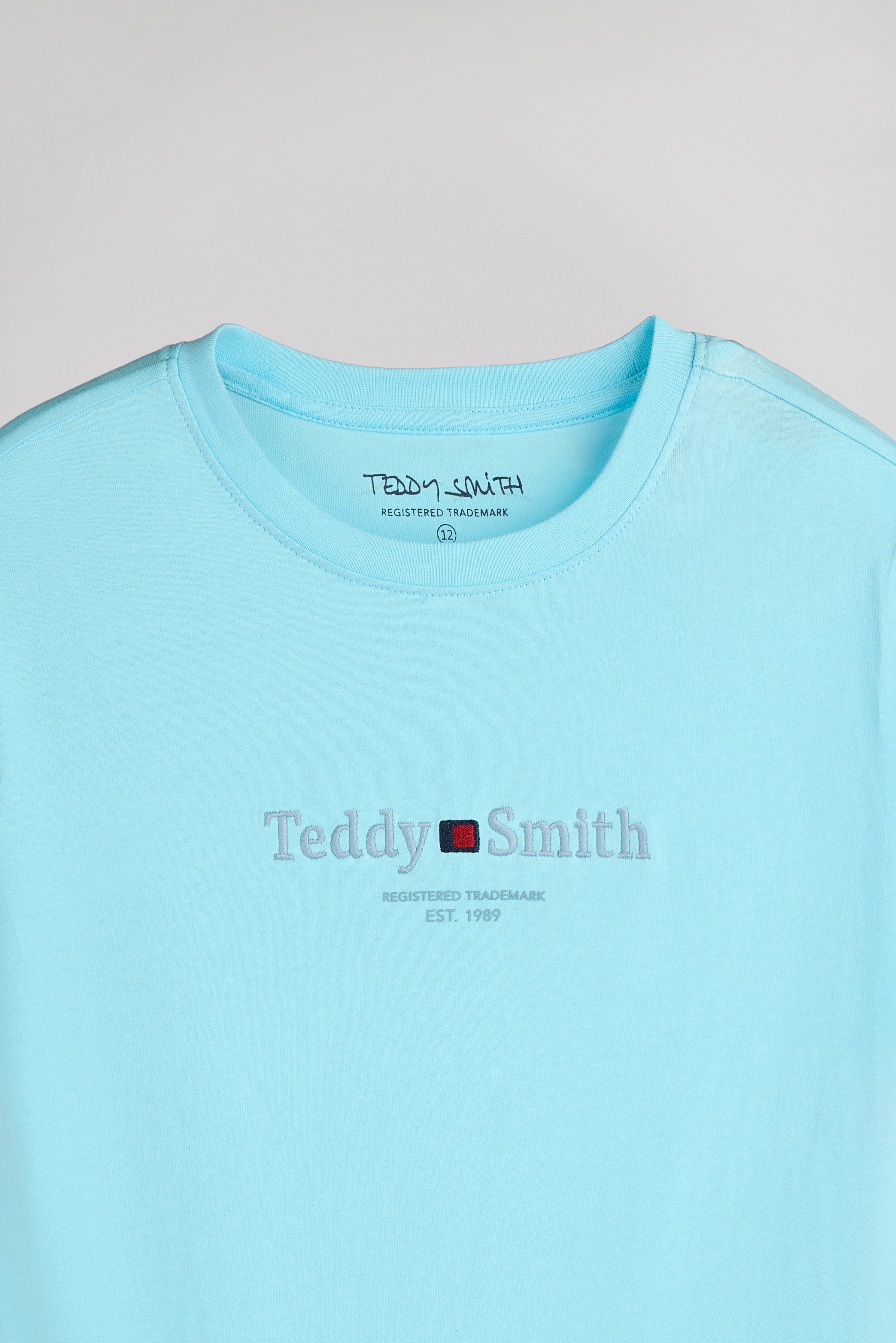 Teddy Smith T-Jim MC JR t-shirt garcon bleu lagon coton