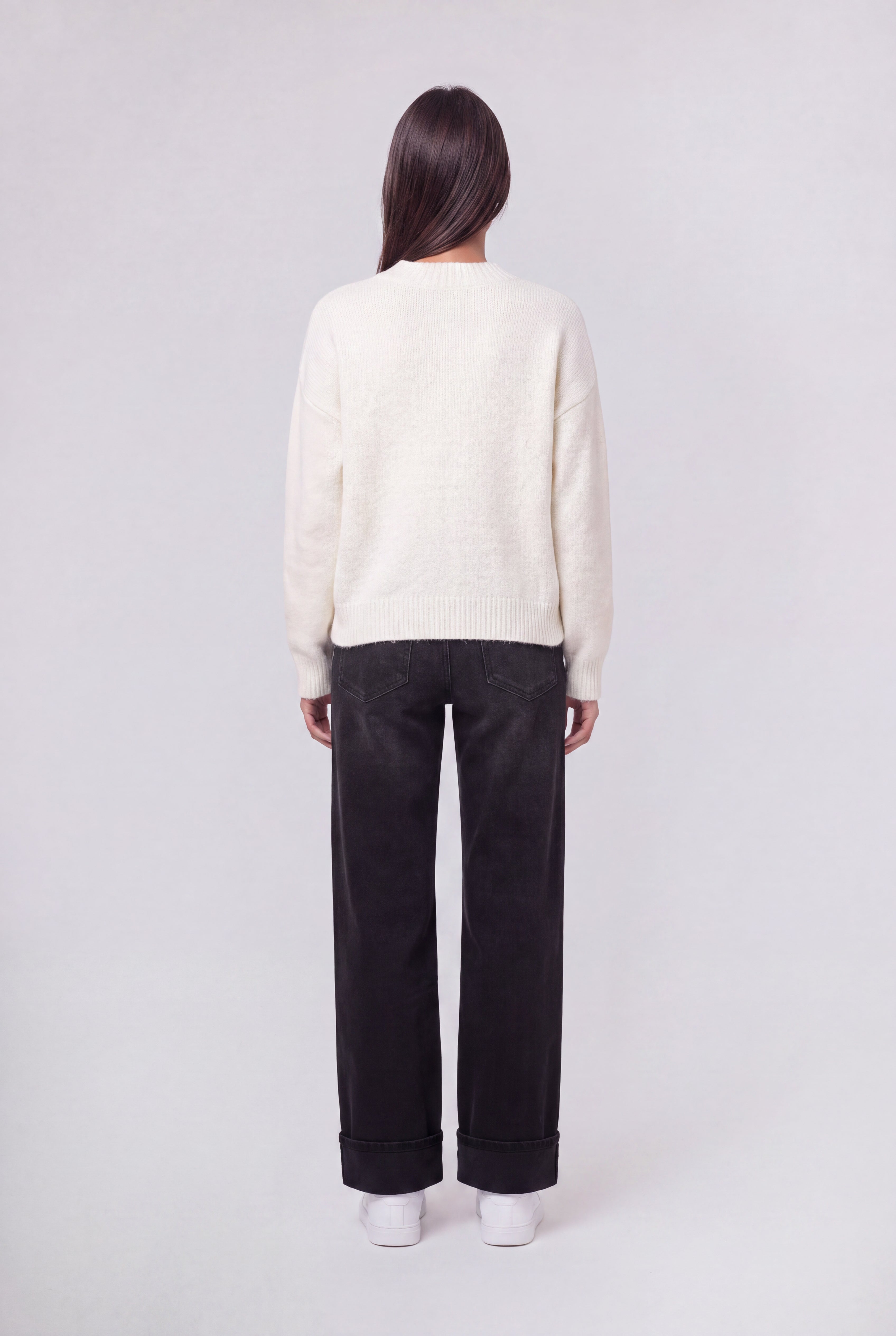 Teddy Smith P-Keith Middle pull oversize blanc cassé laine