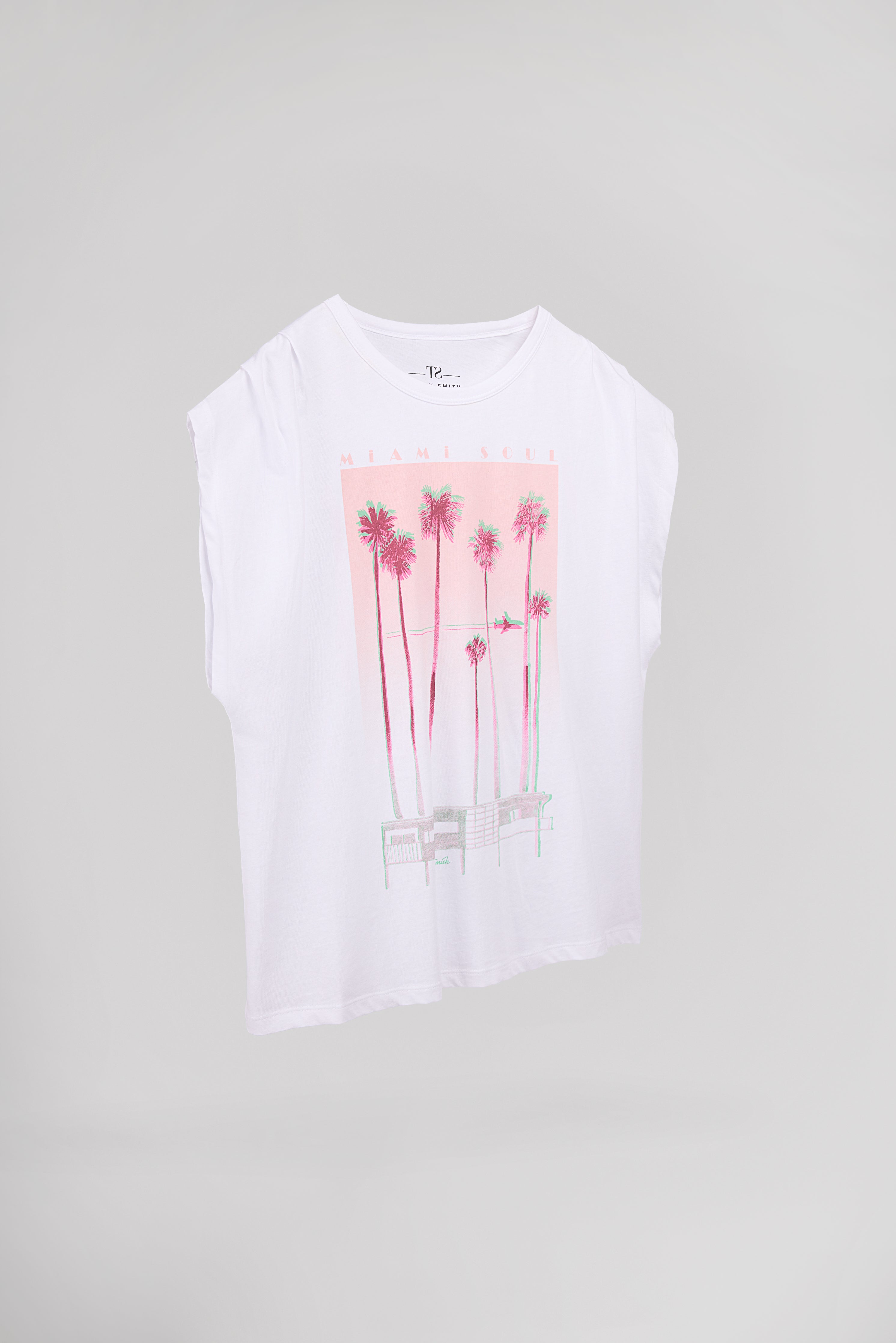 Teddy Smith T-Miami débardeur femme blanc coton
