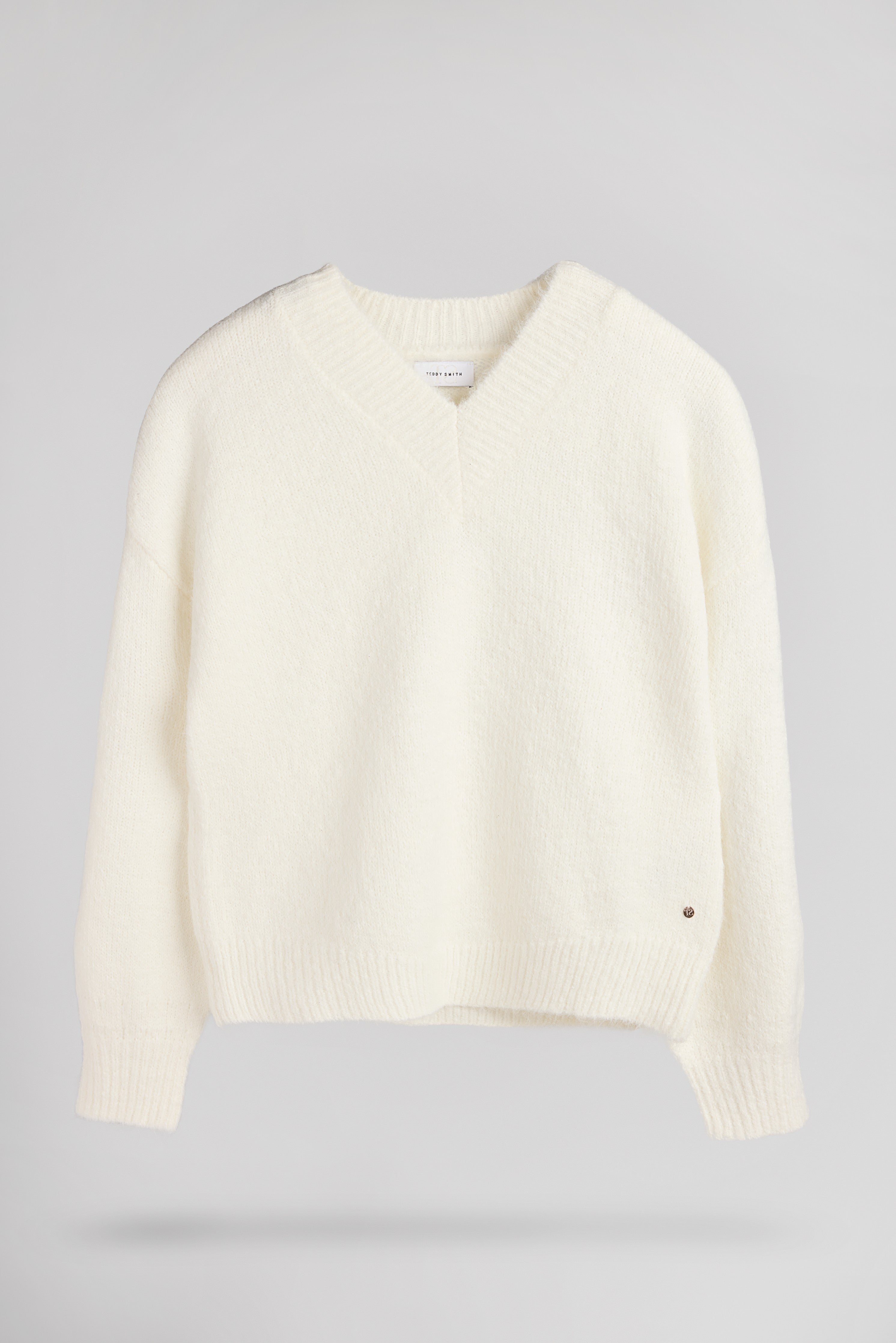 Teddy Smith P-Keith Middle pull oversize blanc cassé laine