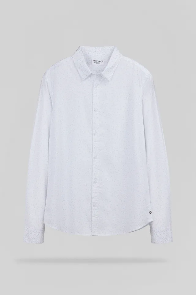 Teddy Smith Carton ML Chemise homme cintrée blanc imprimé