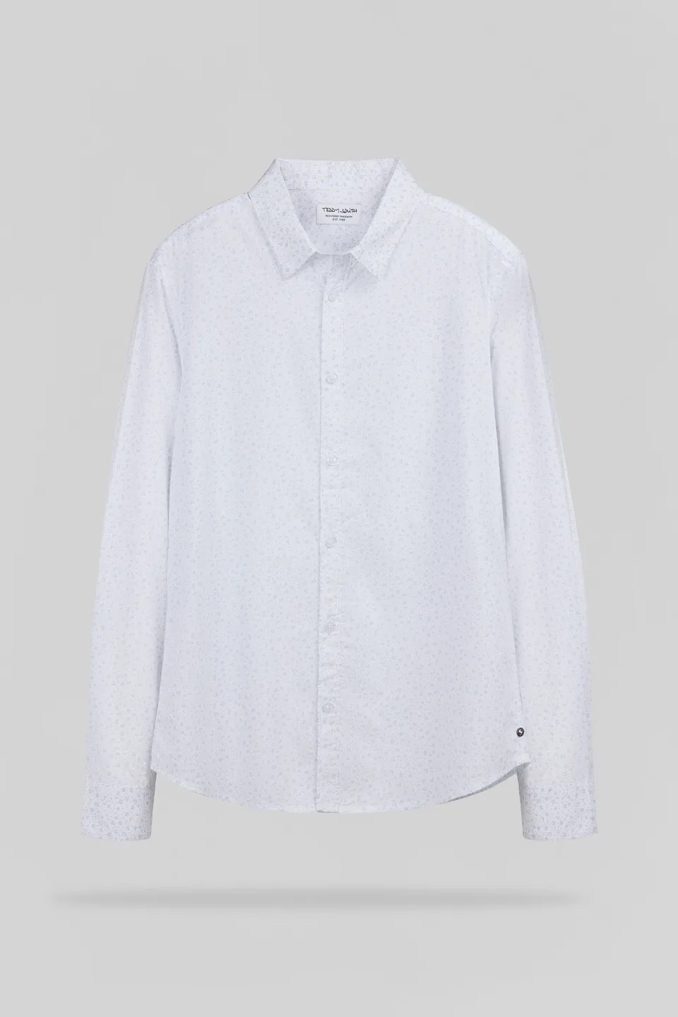 Teddy Smith Carton ML Chemise homme cintrée blanc imprimé