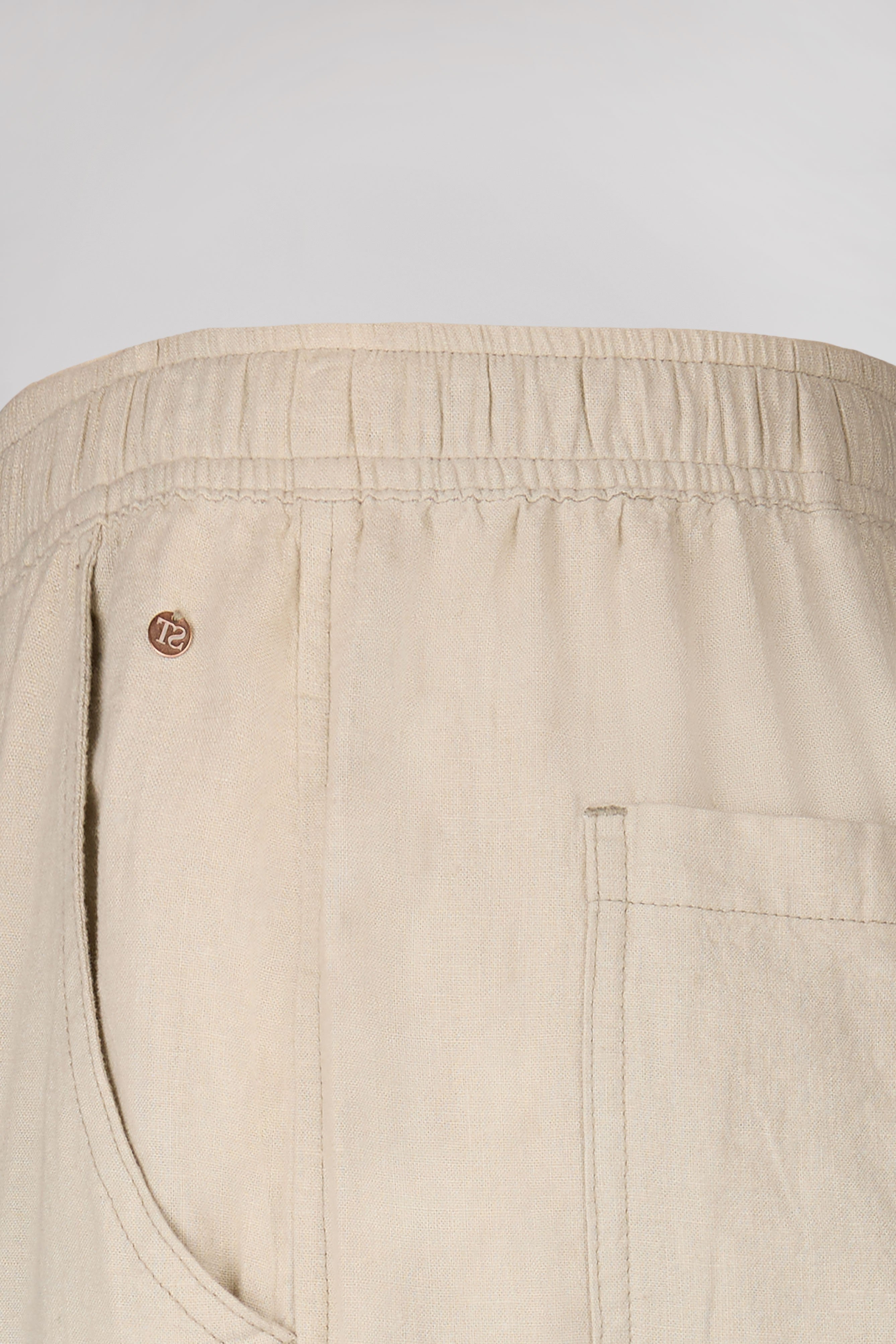 Teddy Smith P-Joan Wide Soft pantalon lin grège