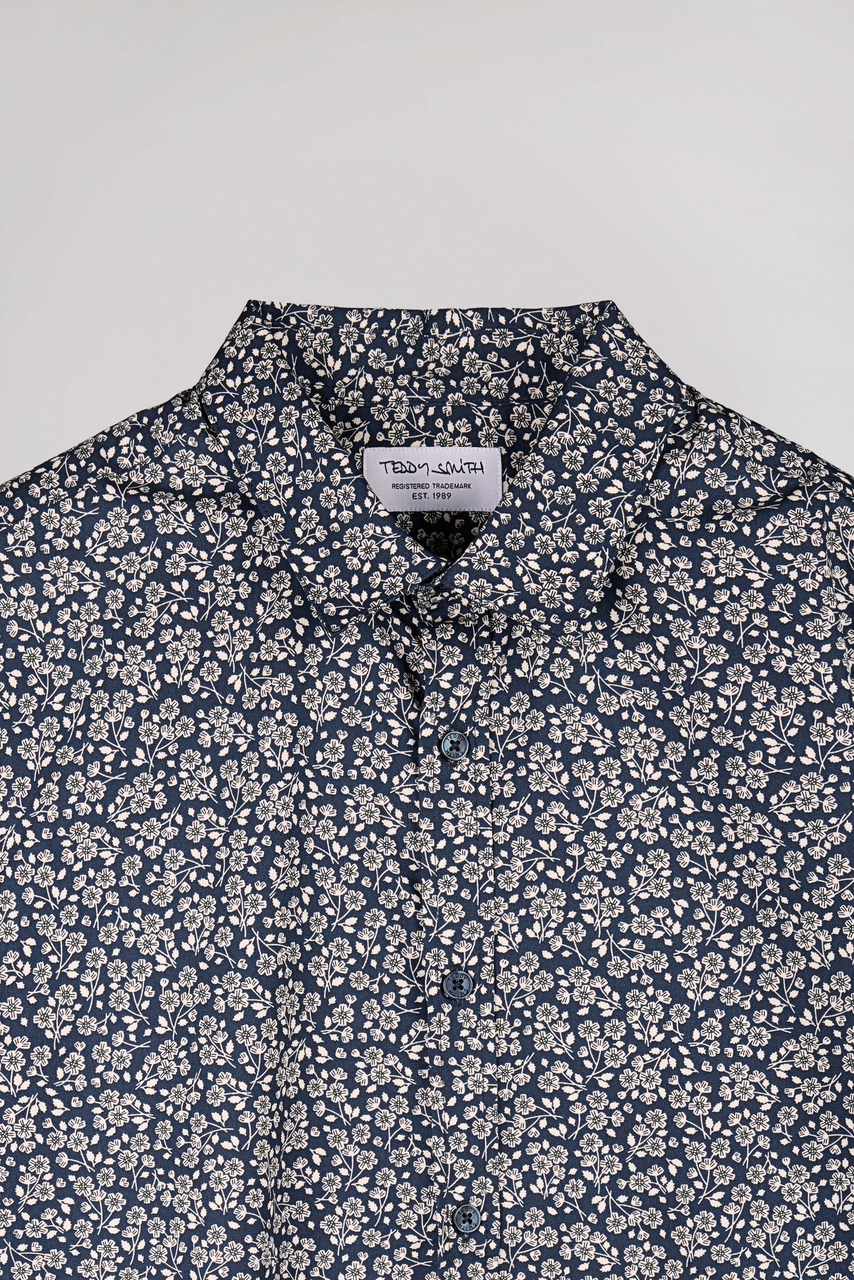 Teddy Smith Cut 2 MC chemise homme bleu slim manches courtes