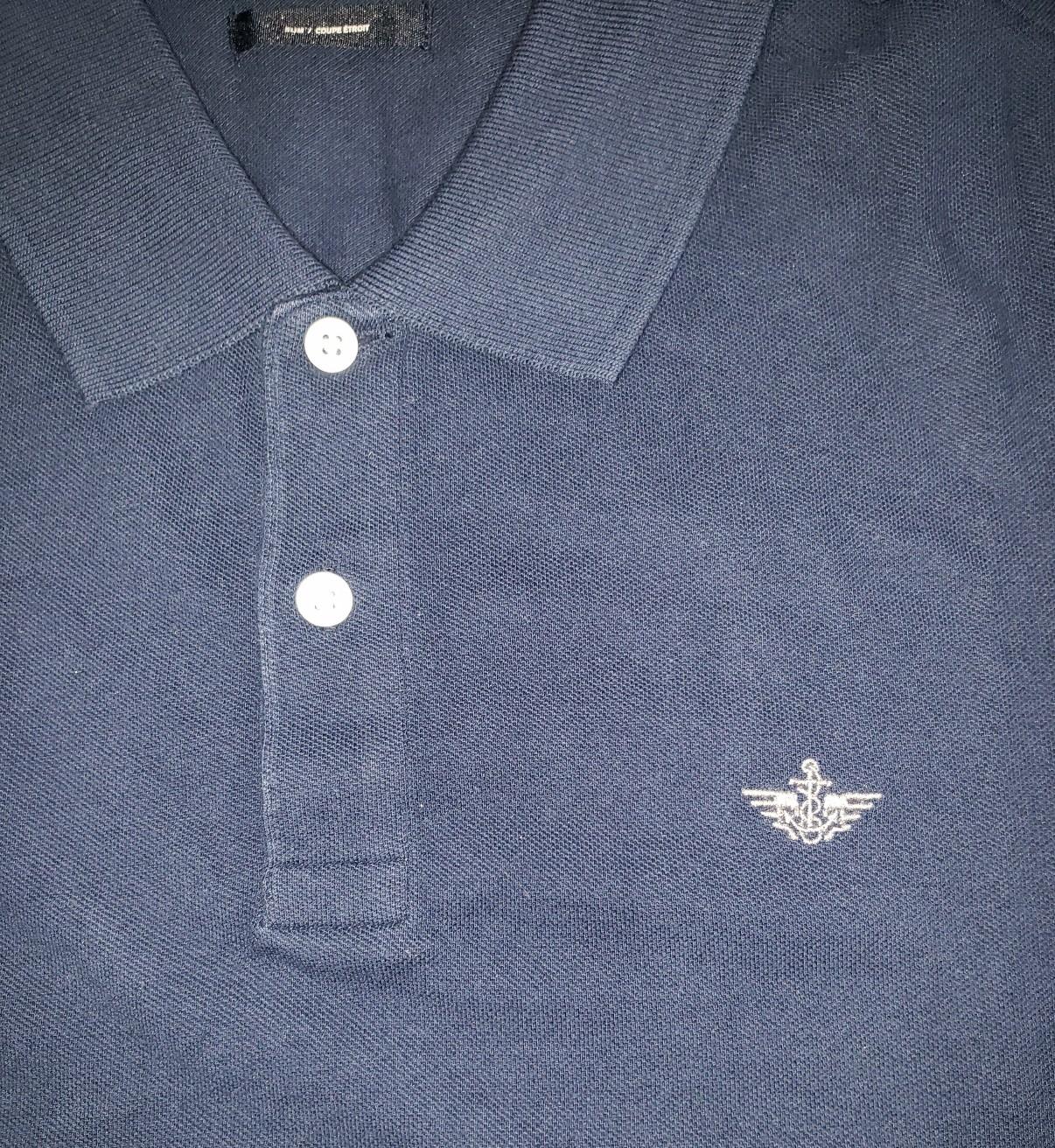 Dockers Pique Polo Slim Fit polo bleu piqué
