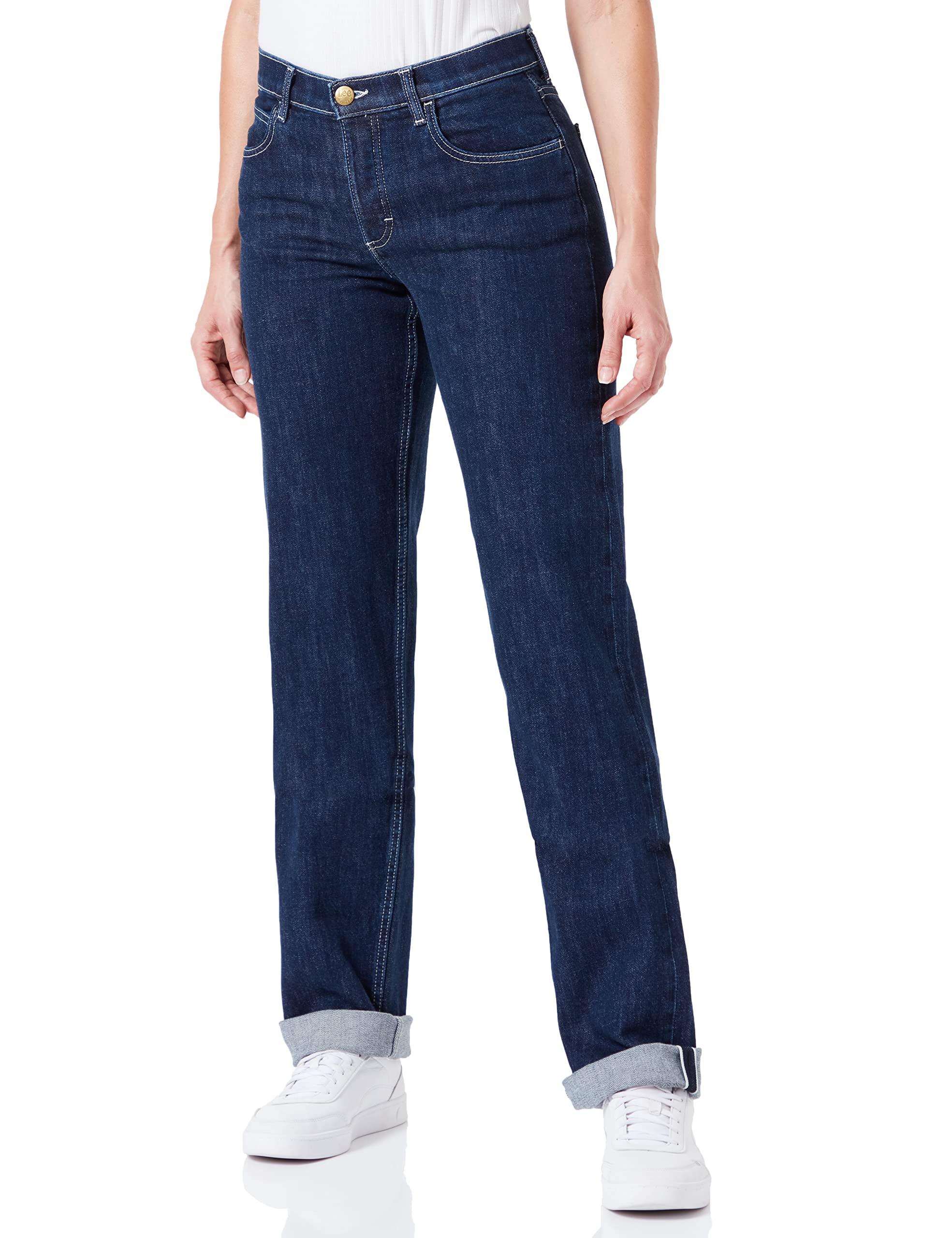 Lee Jane Cuffed jean boyfriend femme rétro clair