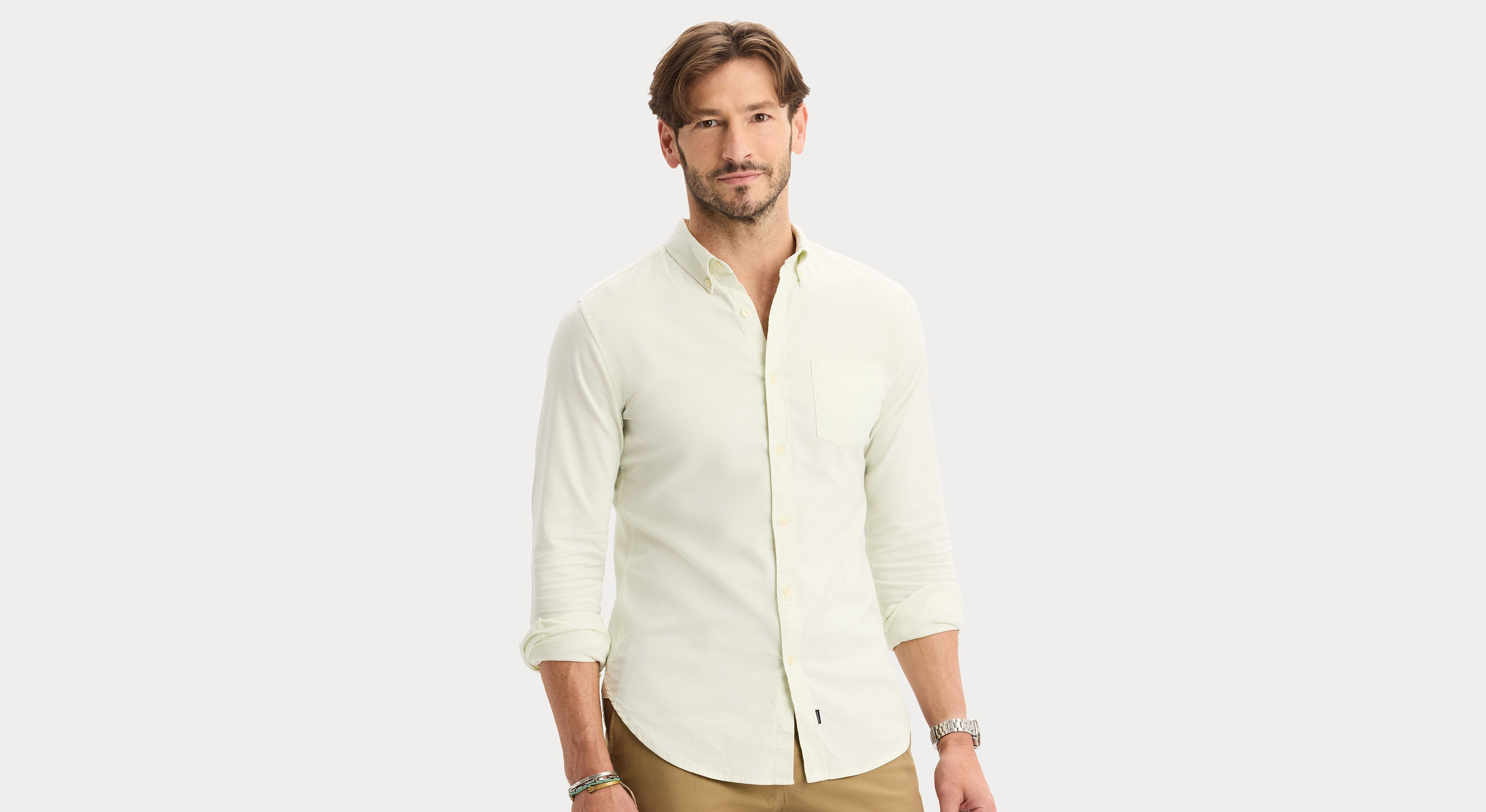 Dockers Oxford chemise homme verte slim manches longues