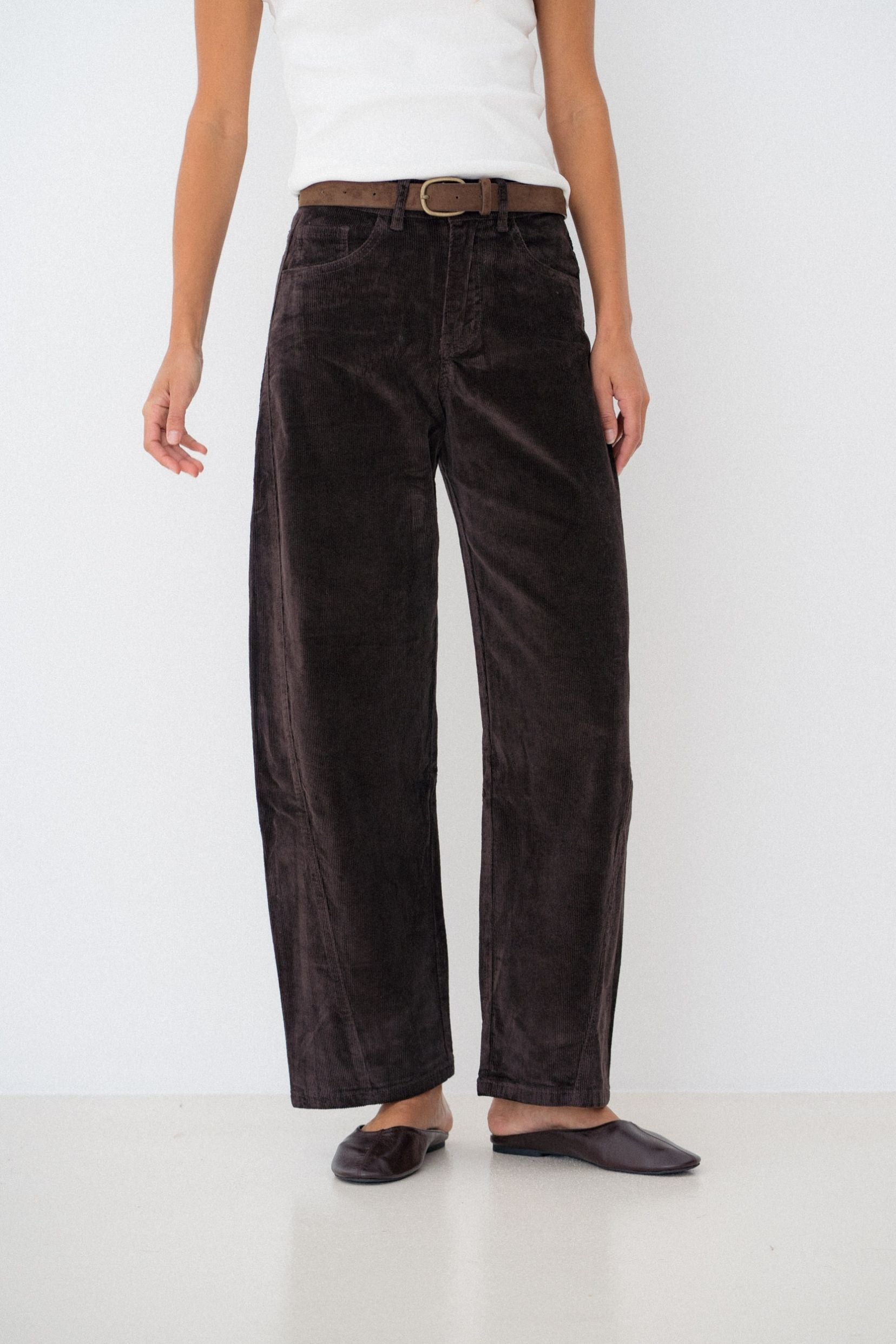 Maison Onado Karine pantalon velours chocolat