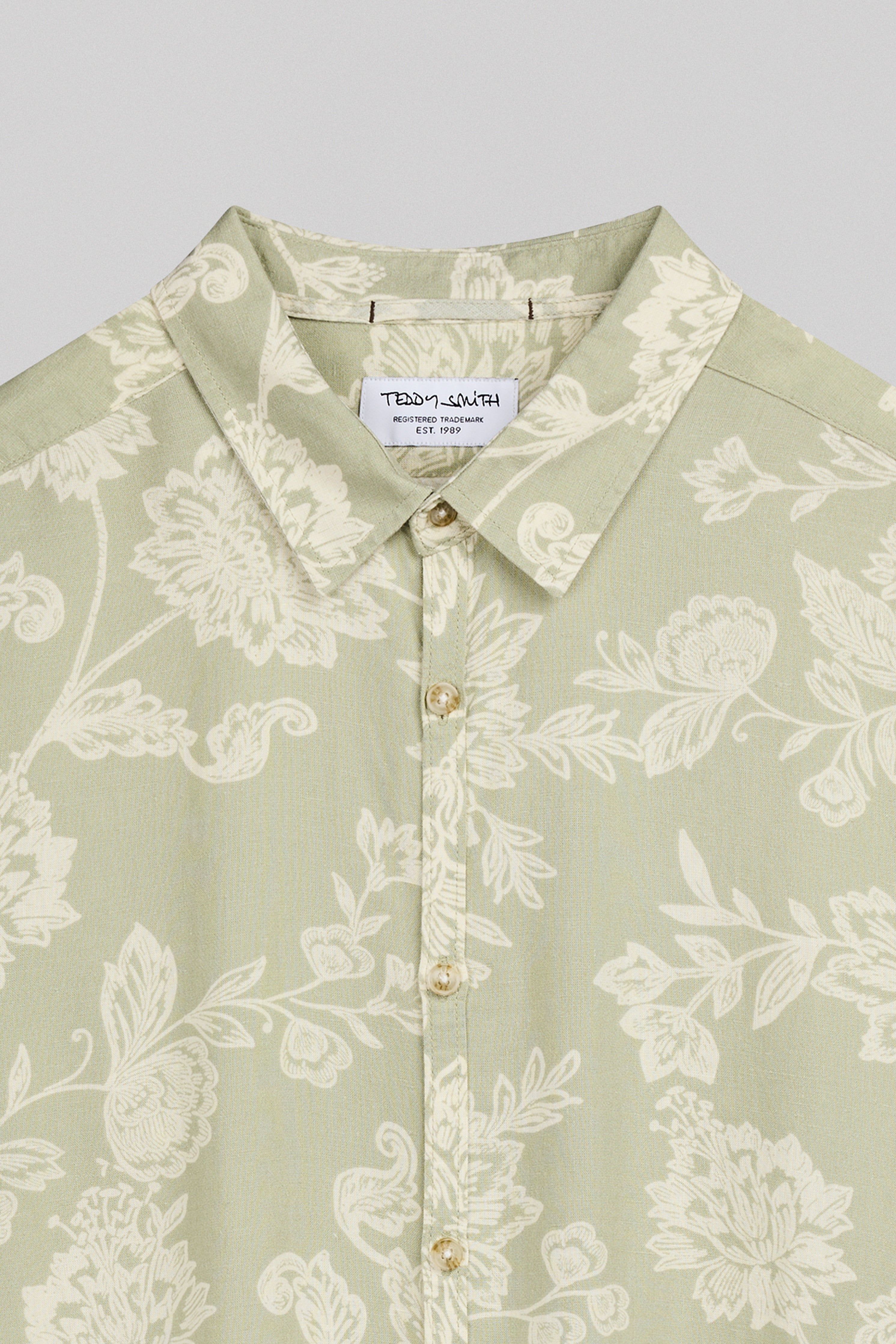 Teddy Smith C-Alberto chemise homme vert sauge lin