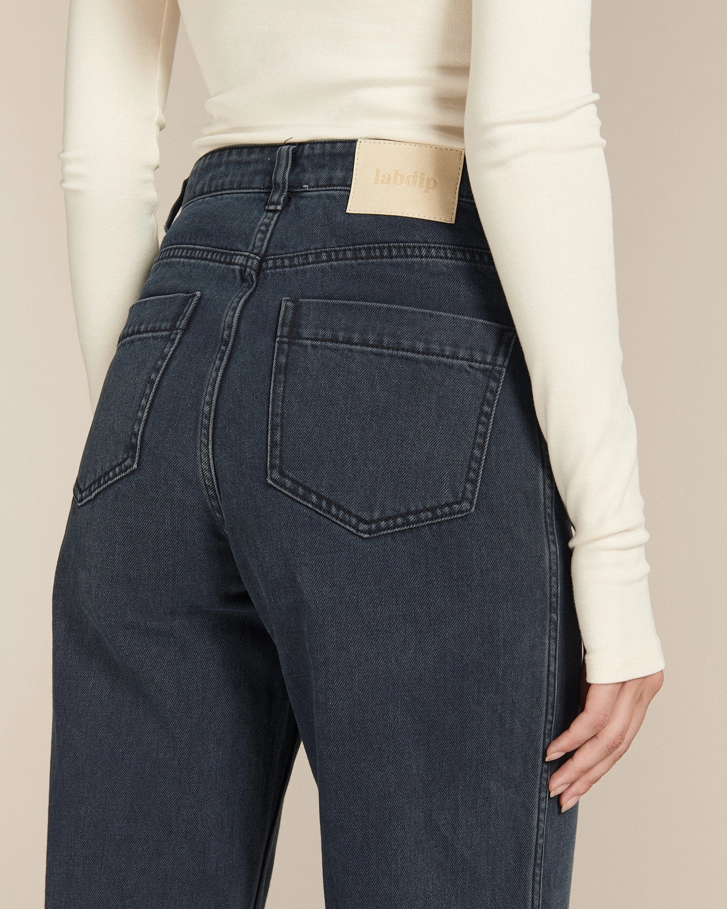 Labdip Samuel jean large taille haute bleu indigo