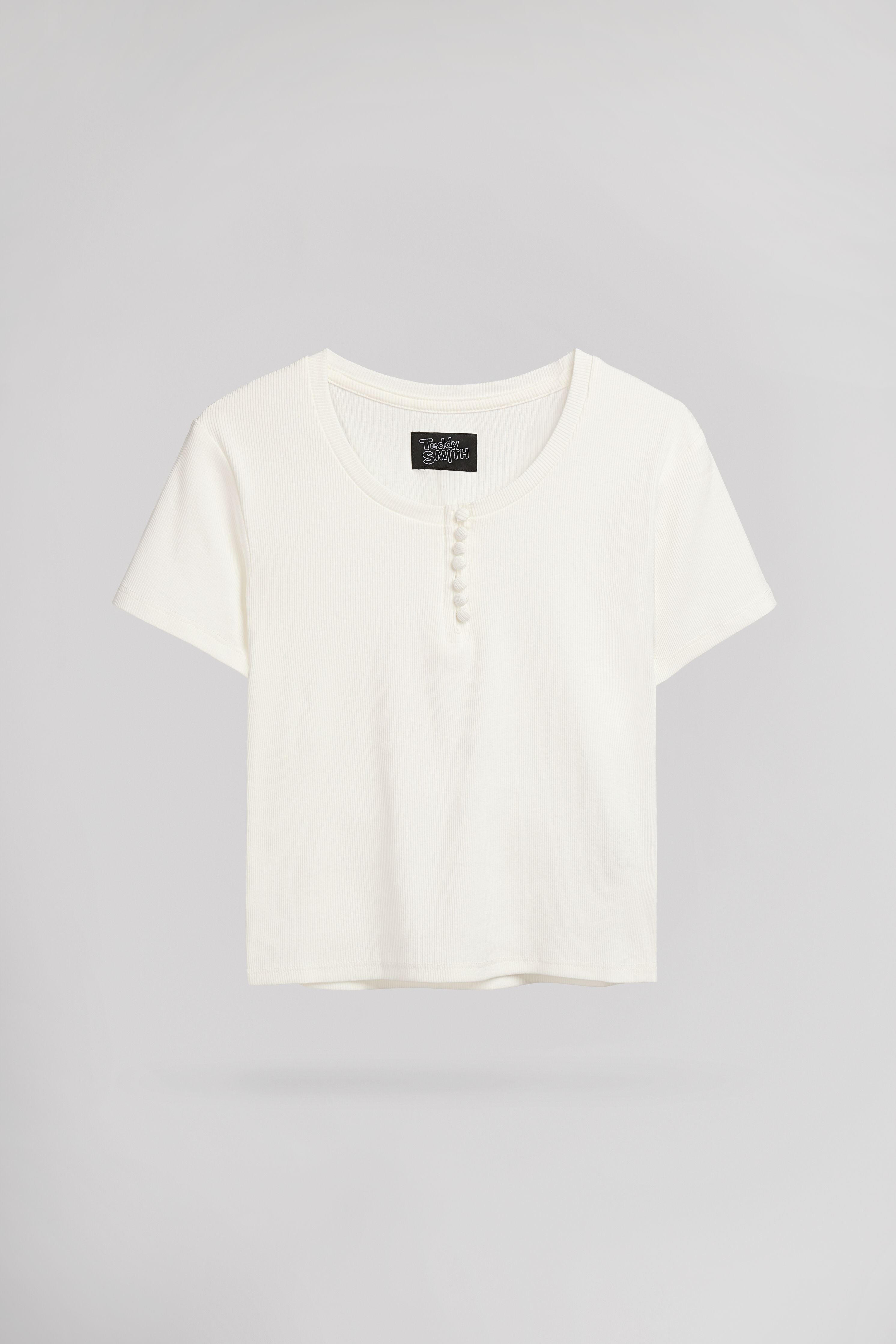 Teddy Smith T-Lol MC Middle White t-shirt femme blanc ajuste
