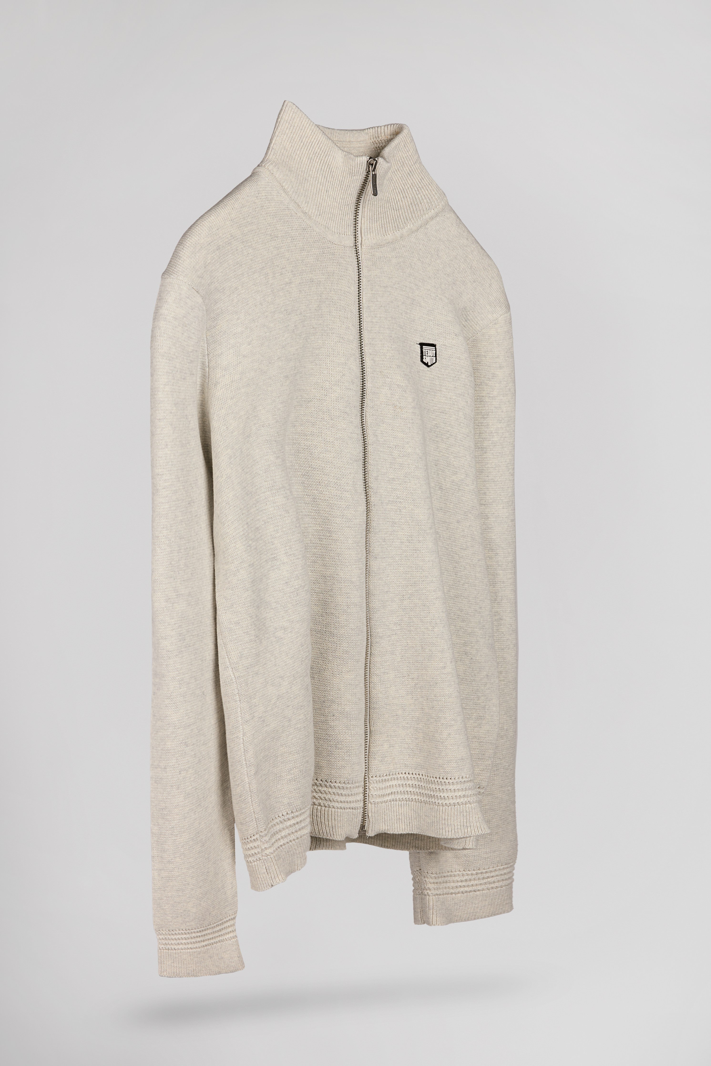 Teddy Smith G-Ettore gilet zippé blanc chiné maille