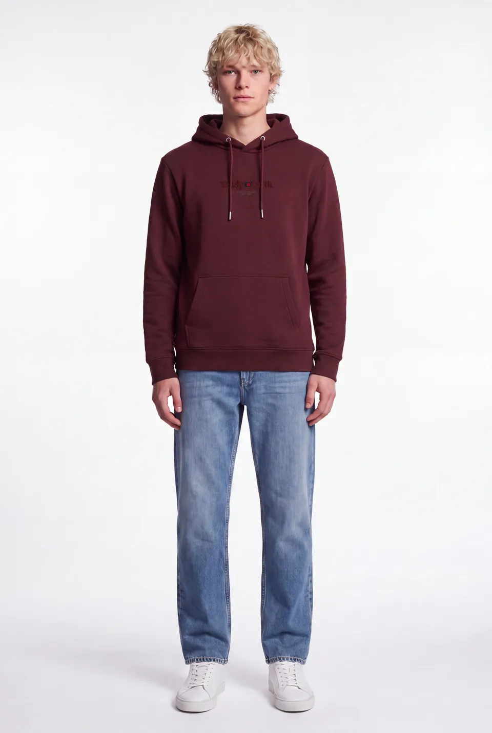 Teddy Smith S-Jim Hoody sweat capuche bordeaux foncé homme