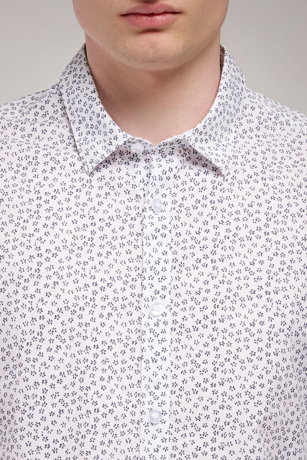 Teddy Smith Carton ML chemise cintrée blanc micro print