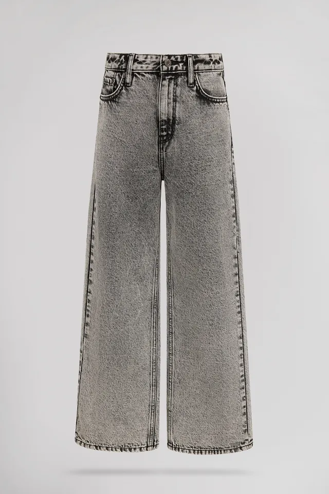 Teddy Smith P-Electra Jr jean large gris fille taille haute