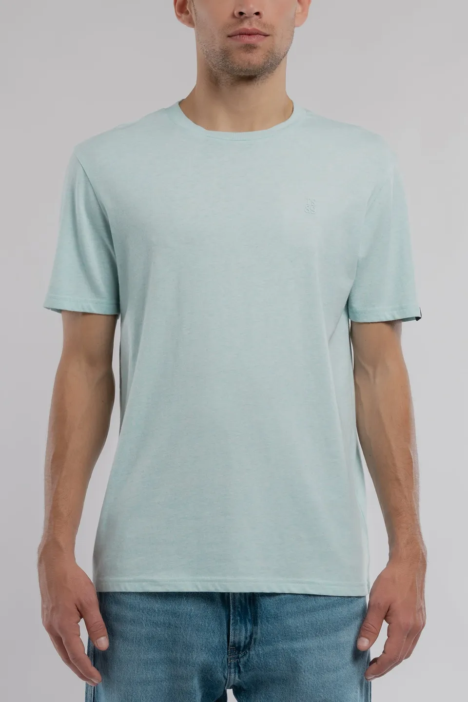 Teddy Smith T-Narvik MC t-shirt chiné bleach menthol