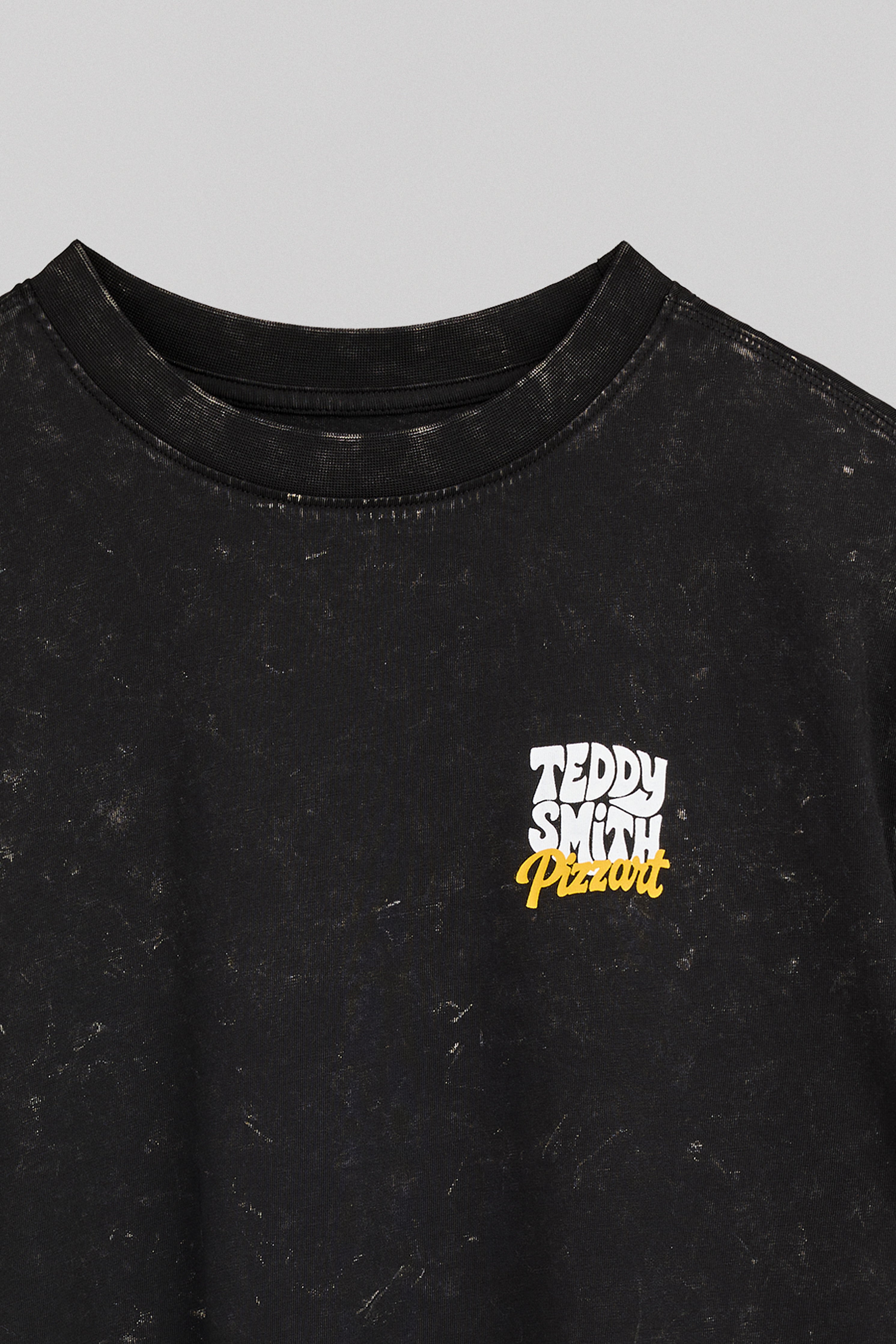 Teddy Smith T-Pizza MC JR t-shirt noir coton