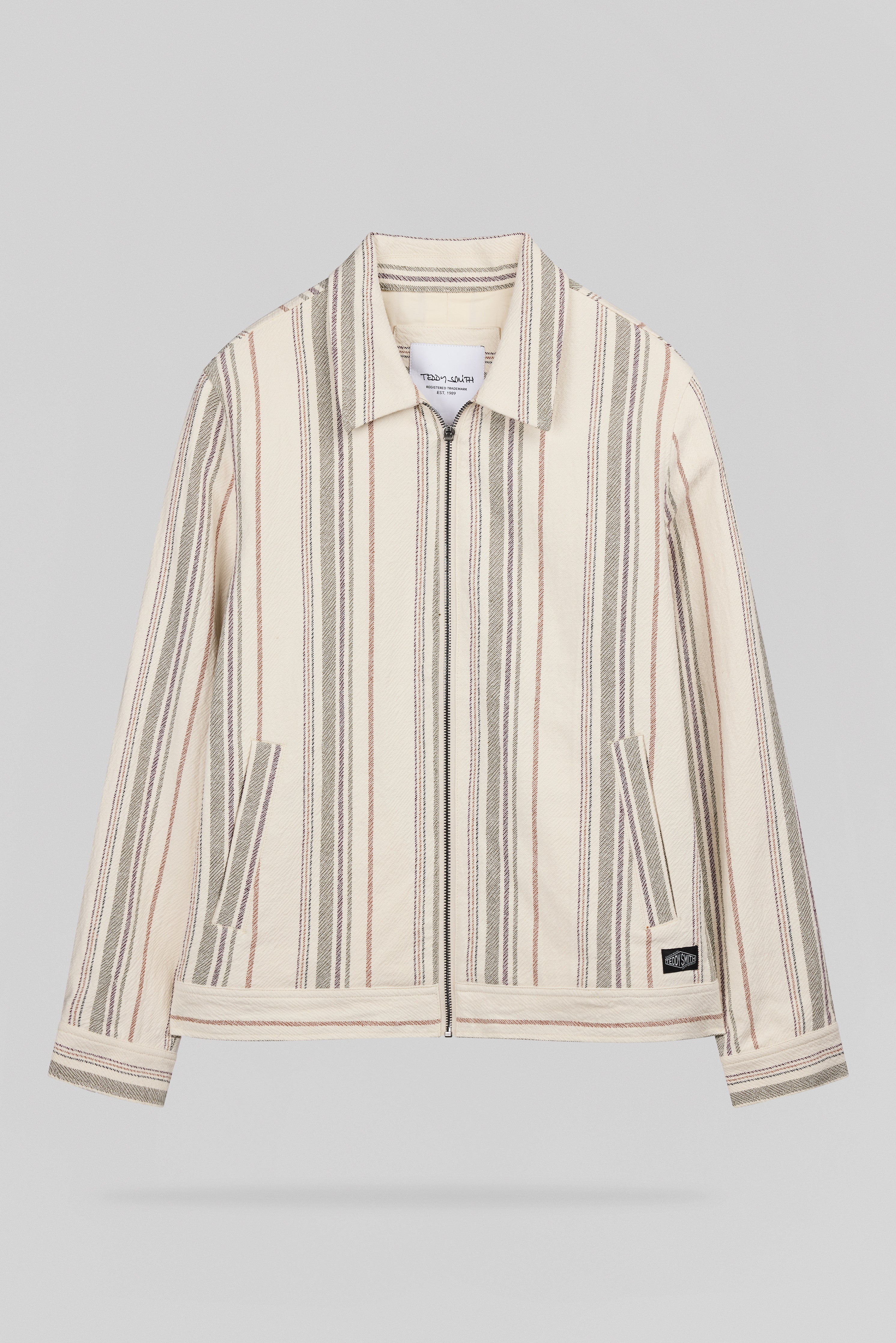 Teddy Smith B-Sheldon Cream veste rayée crème