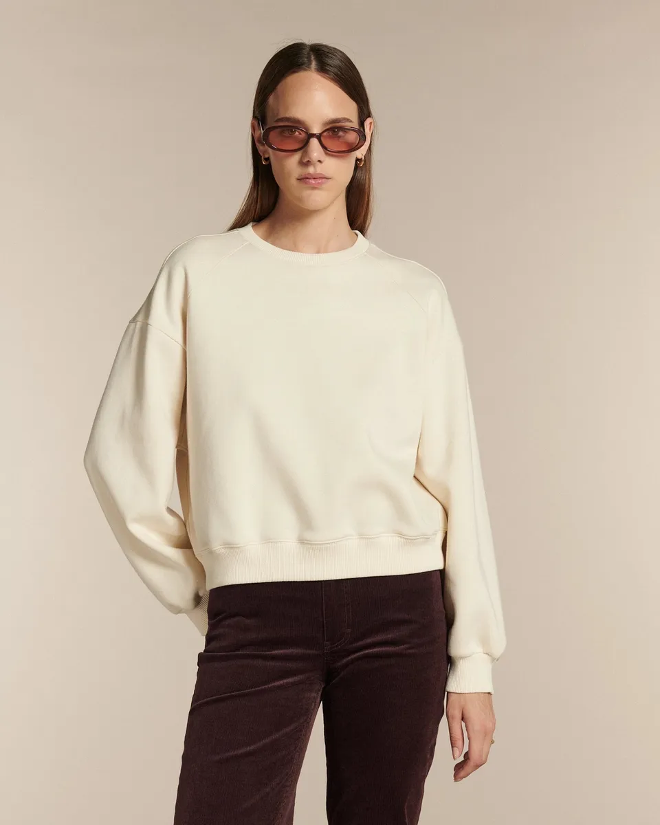 Labdip College sweat écume coupe boxy