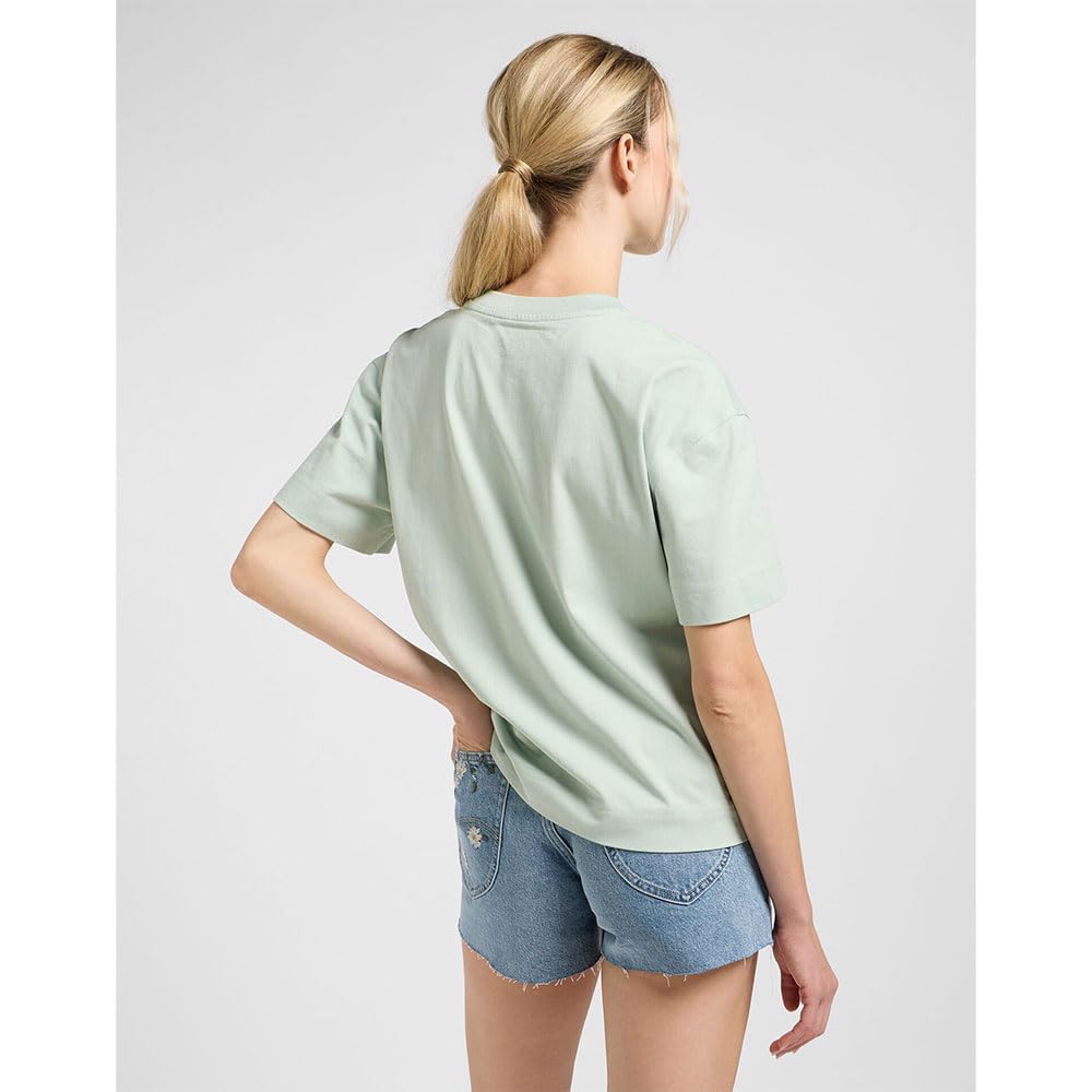 Lee Pocket Tee T-shirt Femme Mauve Douce Coupe Décontractée