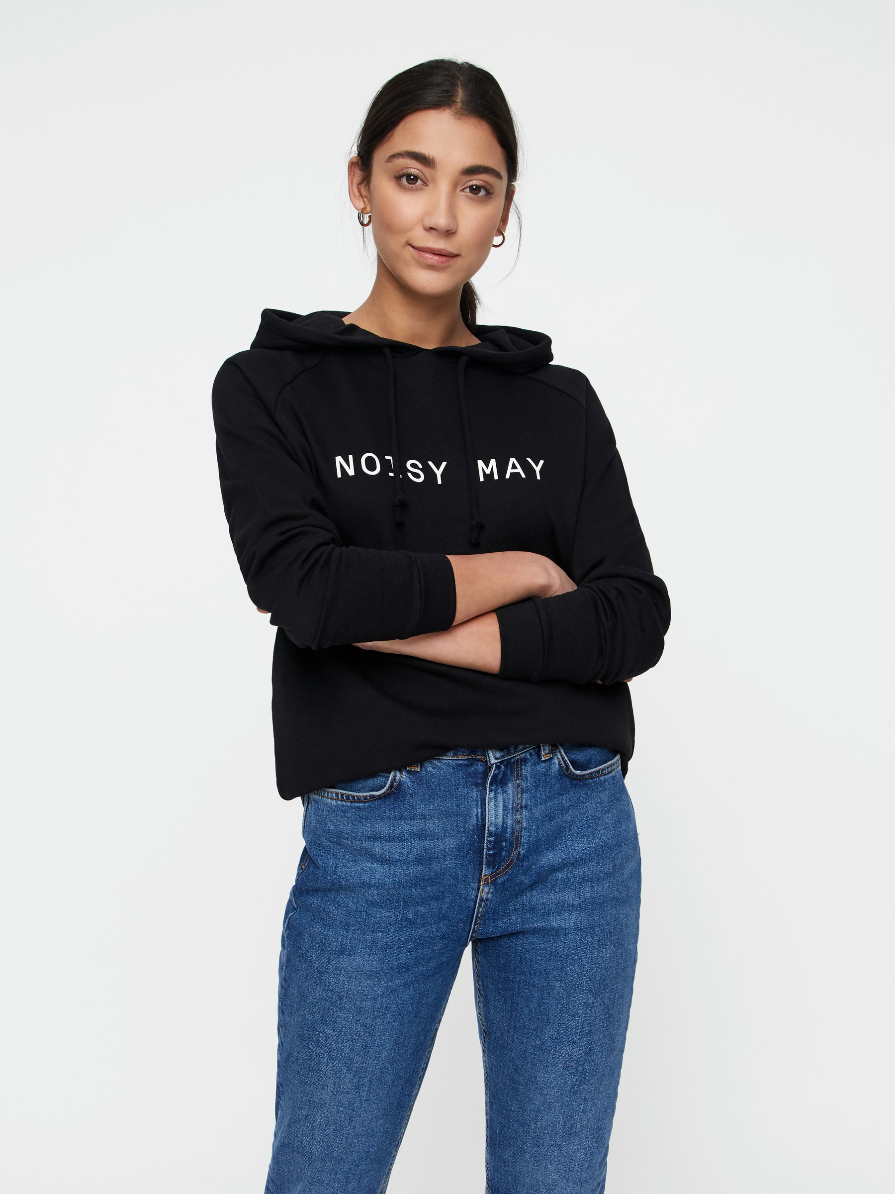 Noisy May sweat à capuche loose imprimé devant